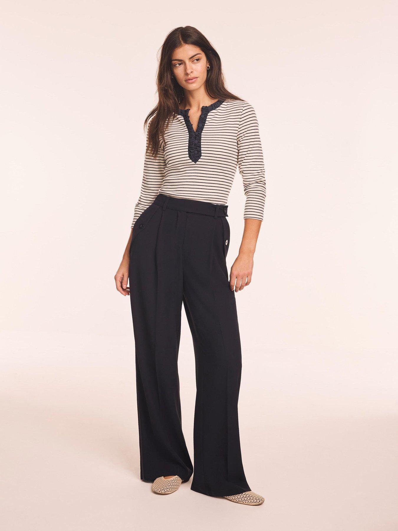 mint-velvet-striped-ruched-trim-stripe-top-whiteoutfit