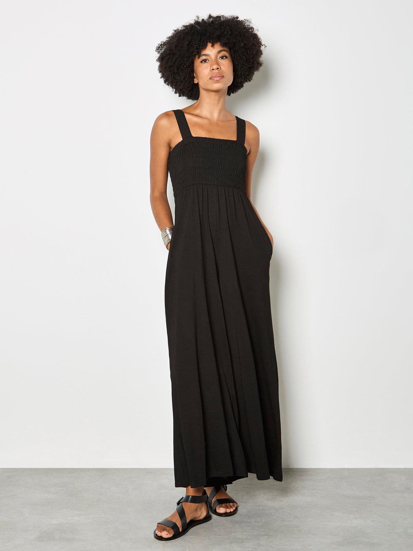 Apricot Apricot Smoked Easy Jersey Slub Jumpsuit