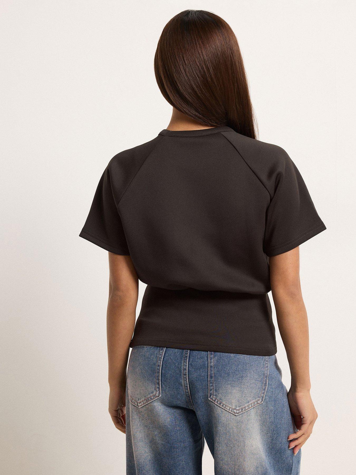pixiegirl-petite-scuba-raglan-top-brownstillFront