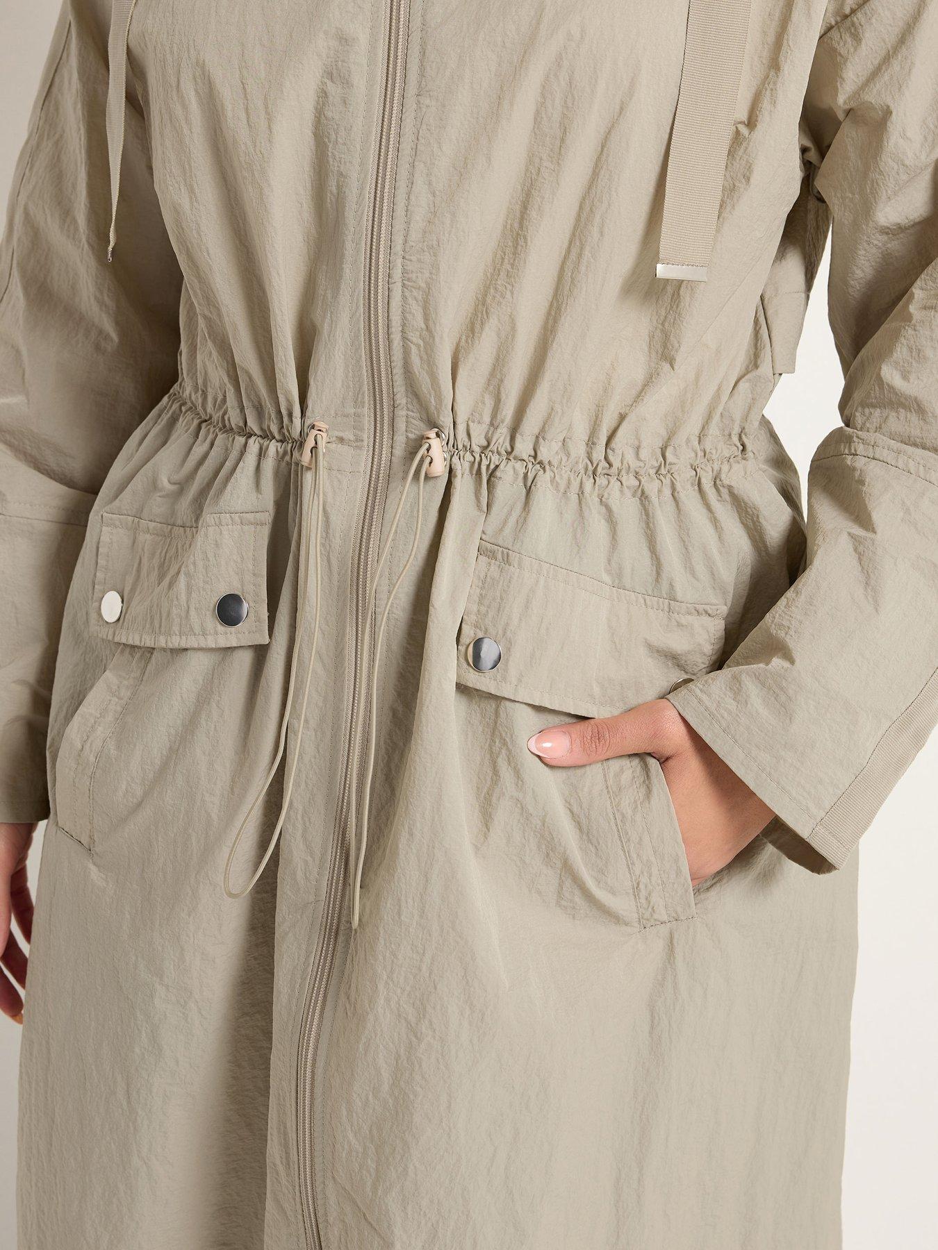 Image 5 of 6 of Yours Curve Longline Parka - Cream