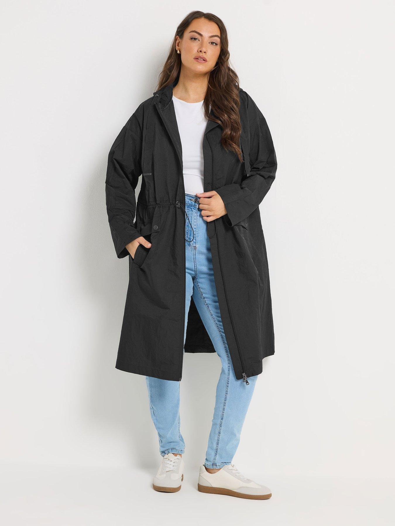 Image 1 of 4 of Yours Curve Longline Parka - Black