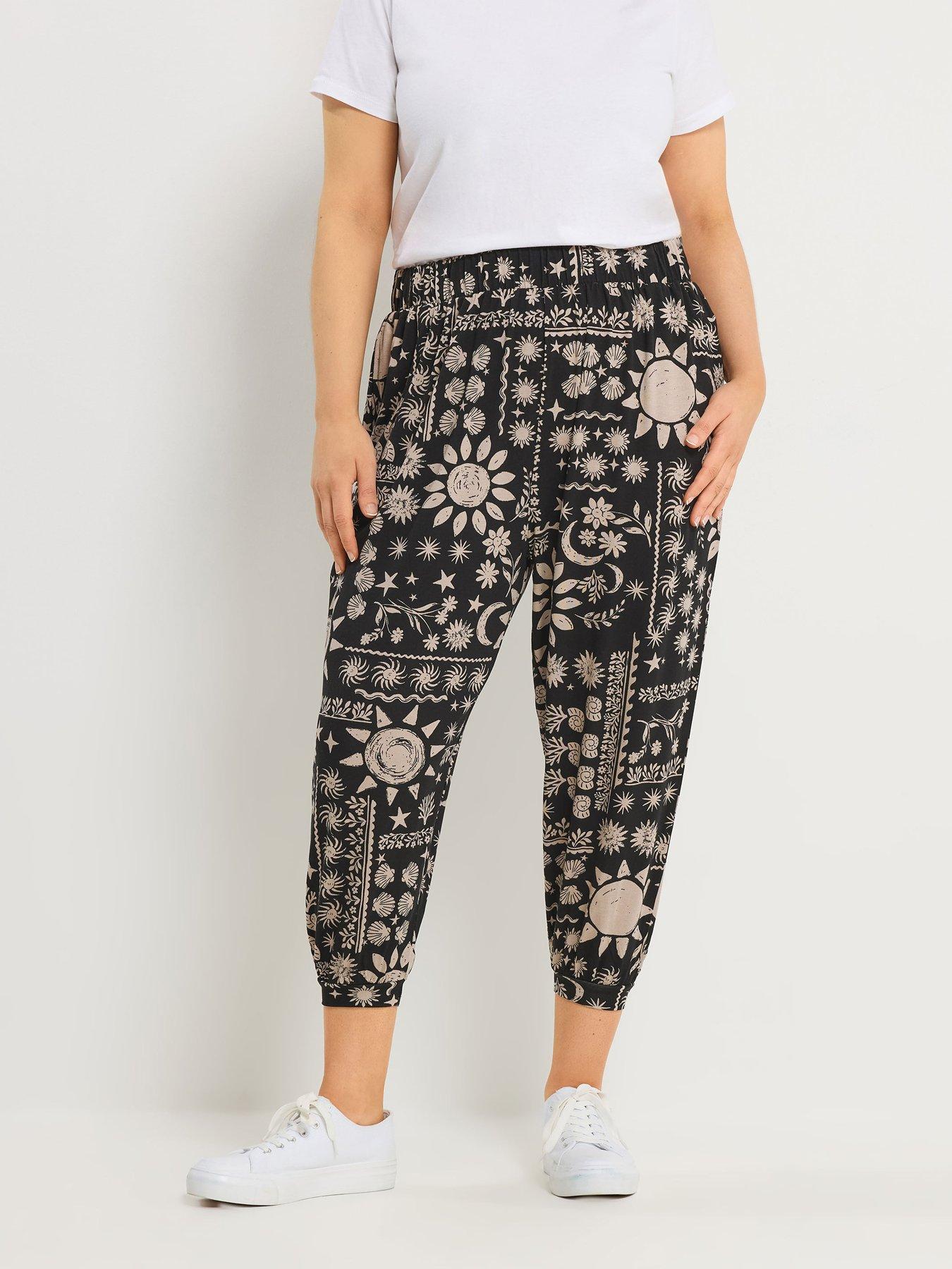 Yours Curve Jersey Crop Harem Trouser