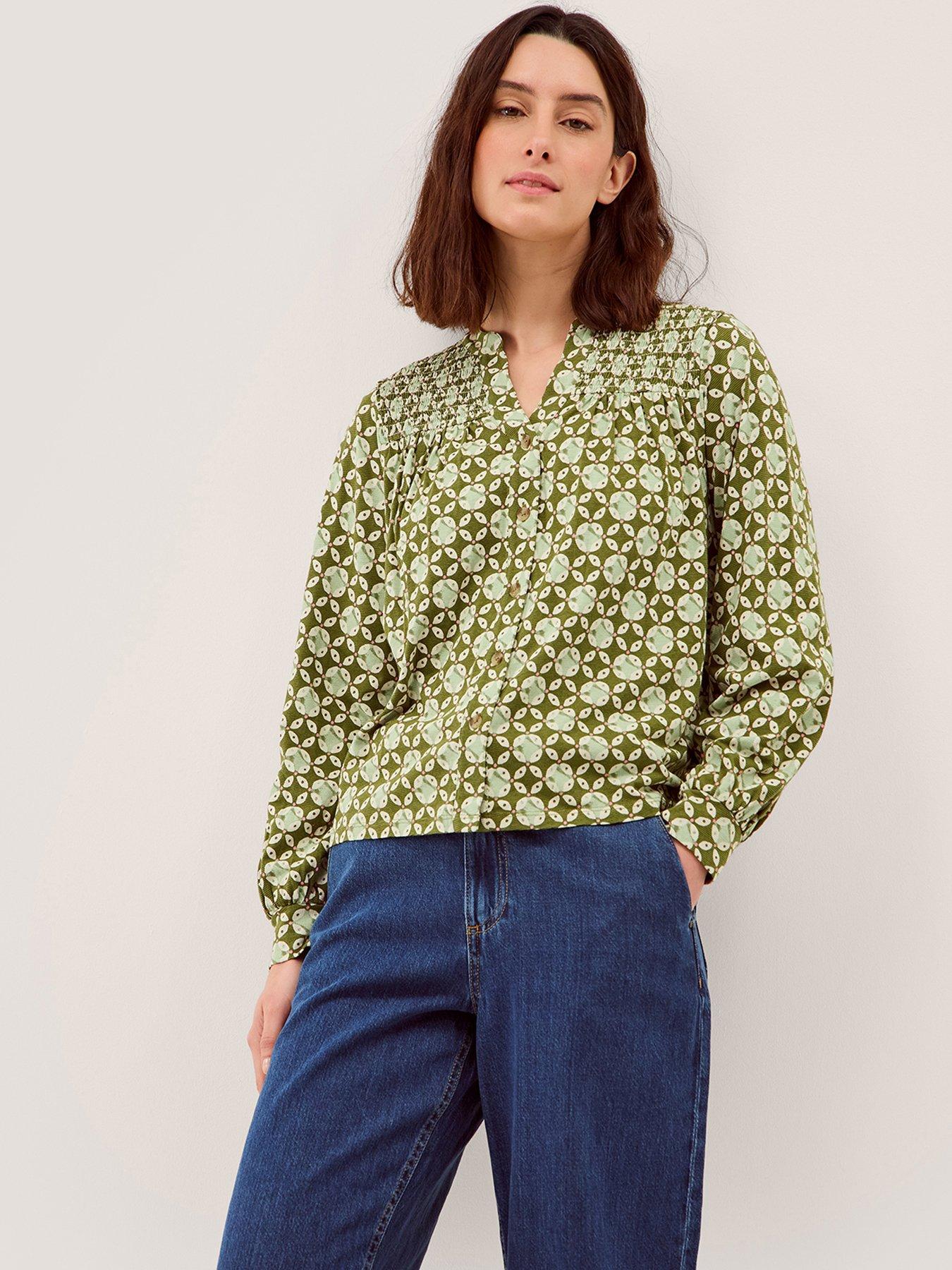 monsoon-kalani-geo-jersey-blouse-greenfront