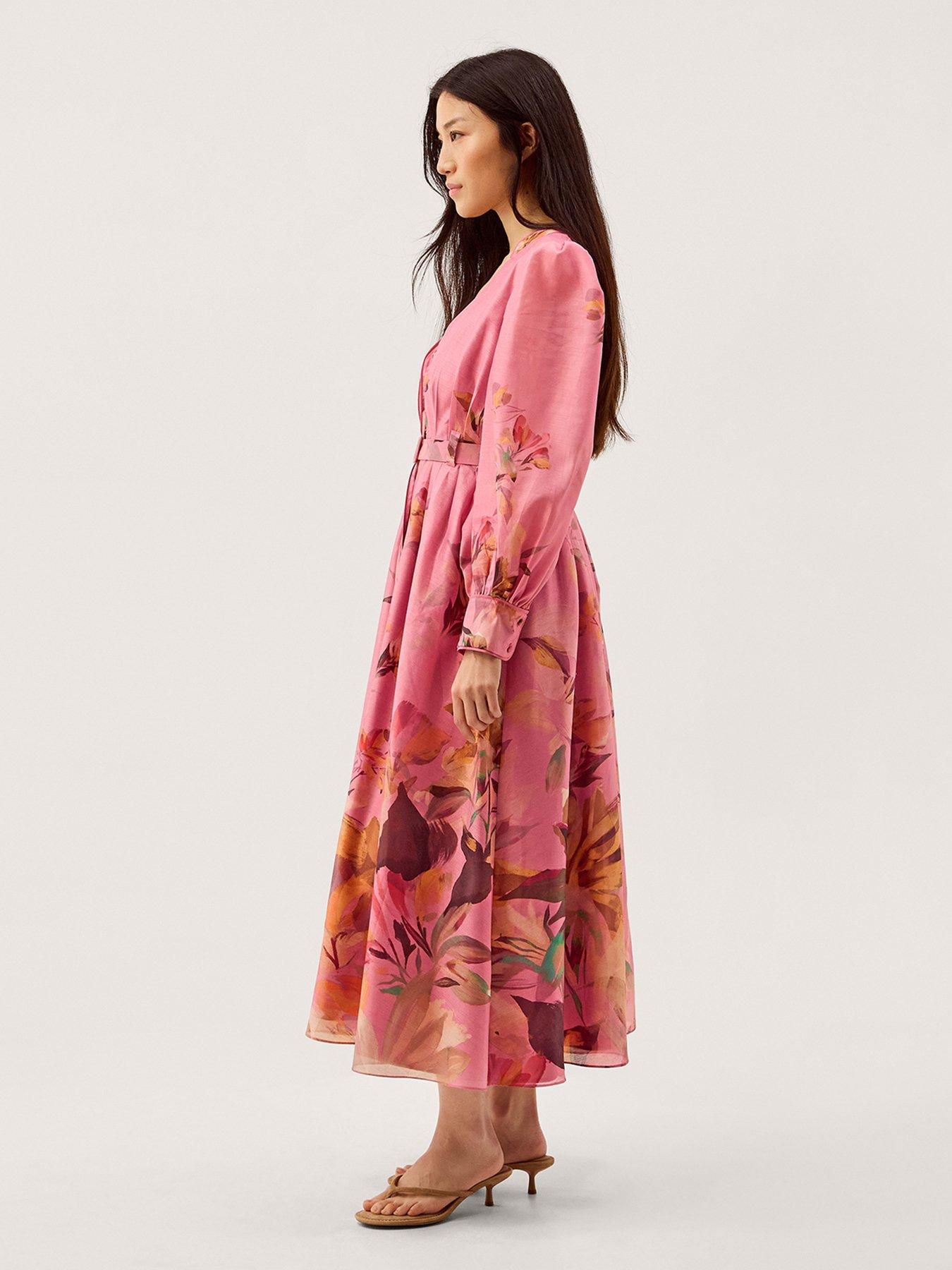 Image 3 of 6 of Monsoon Aimee Shirt Dress - Pink