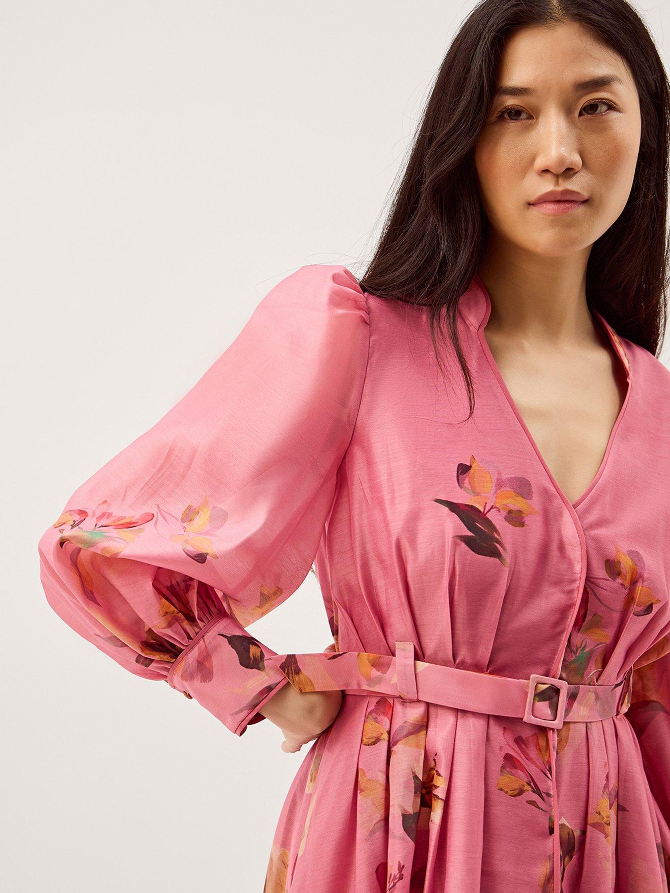 Image 4 of 6 of Monsoon Aimee Shirt Dress - Pink