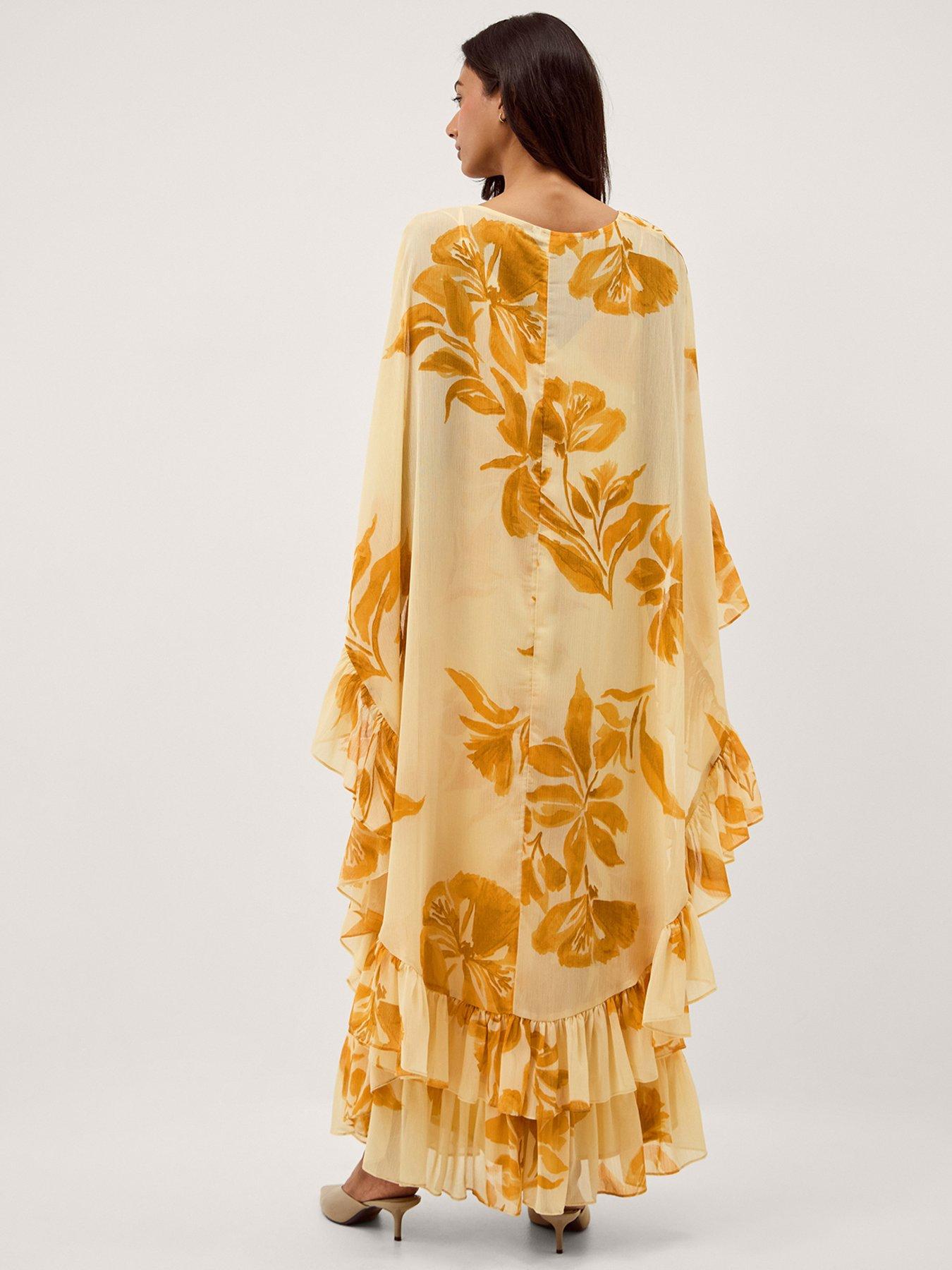Image 2 of 5 of Monsoon Joanna Floral Cape Maxi Dress - Yellow