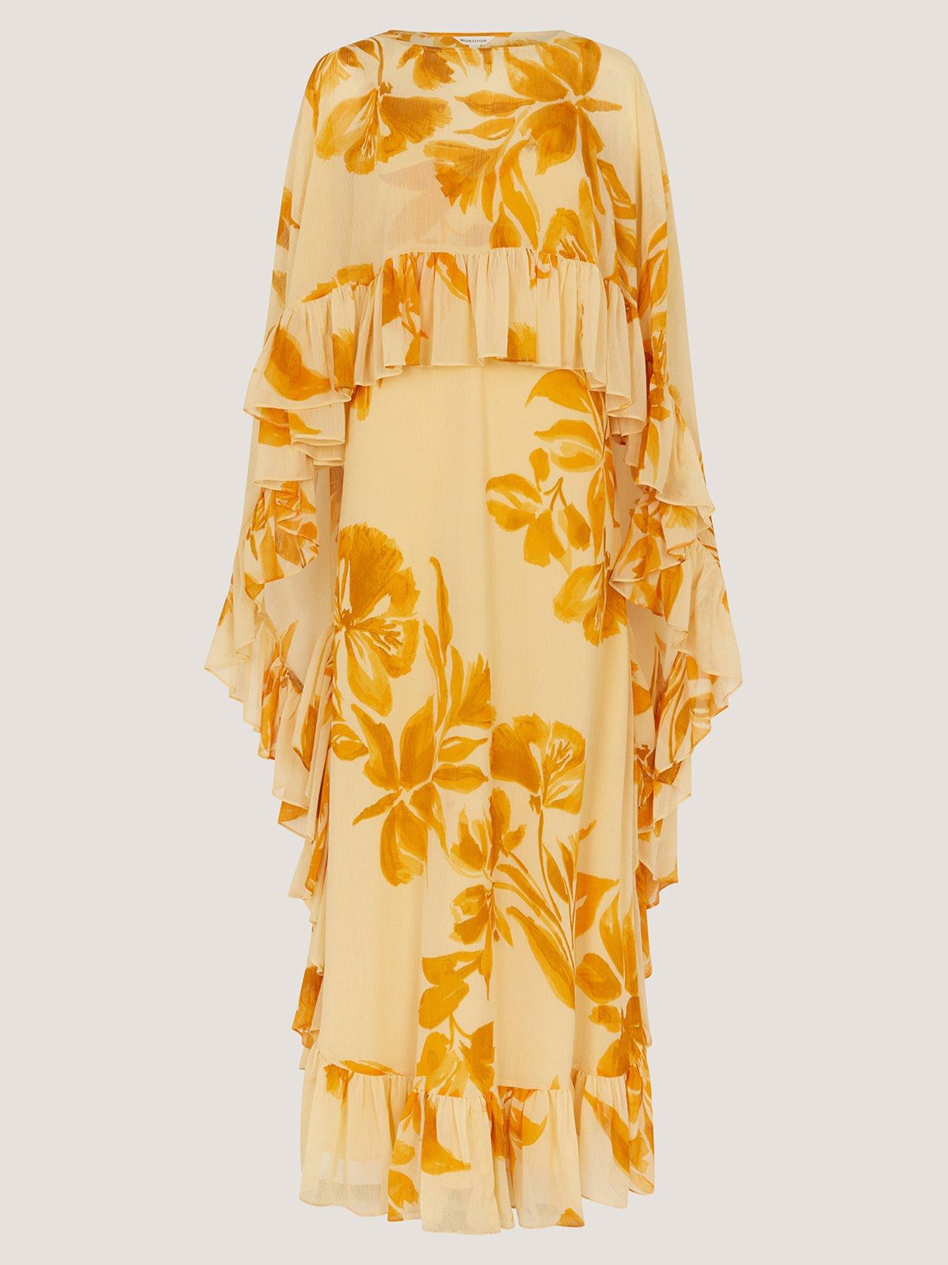 Image 5 of 5 of Monsoon Joanna Floral Cape Maxi Dress - Yellow