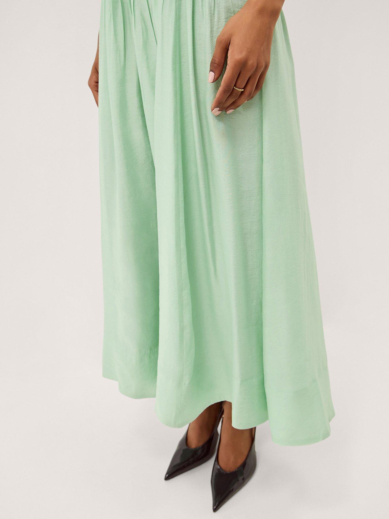 Image 4 of 5 of Monsoon Pelia Pleated Midi Dress - Green