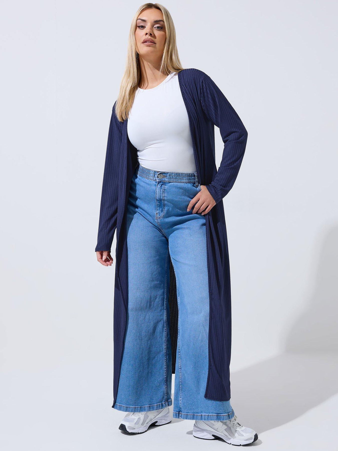 Image 1 of 5 of Yours Curve Ribbed Maxi Cardigan