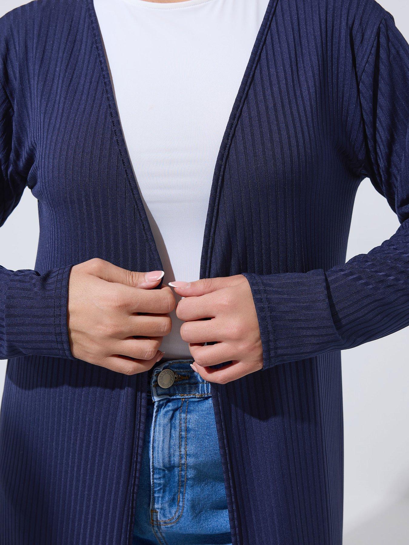 Image 4 of 5 of Yours Curve Ribbed Maxi Cardigan