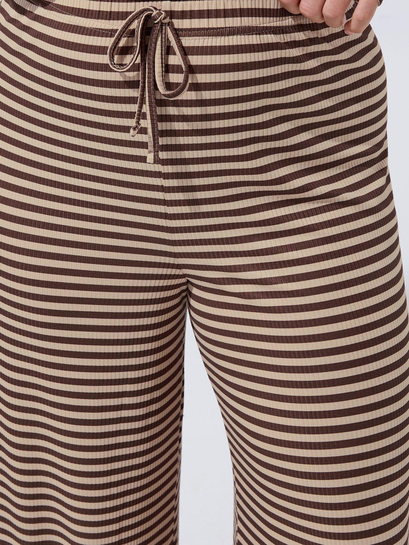 yours-curve-stripe-printed-ribbed-trouser-brownoutfit