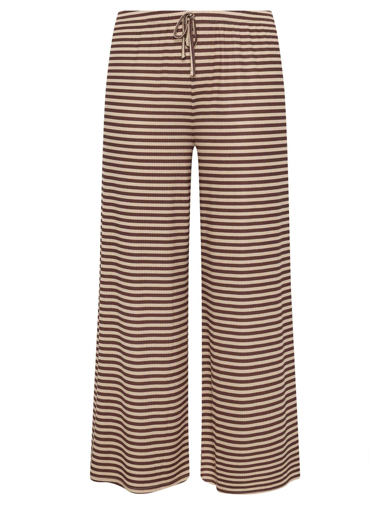yours-curve-stripe-printed-ribbed-trouser-browndetail