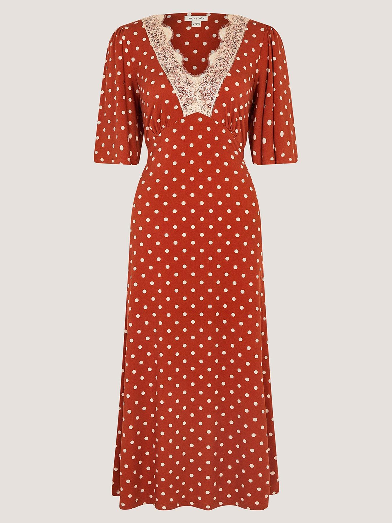 Image 5 of 5 of Monsoon Peri Spot Jersey Dress