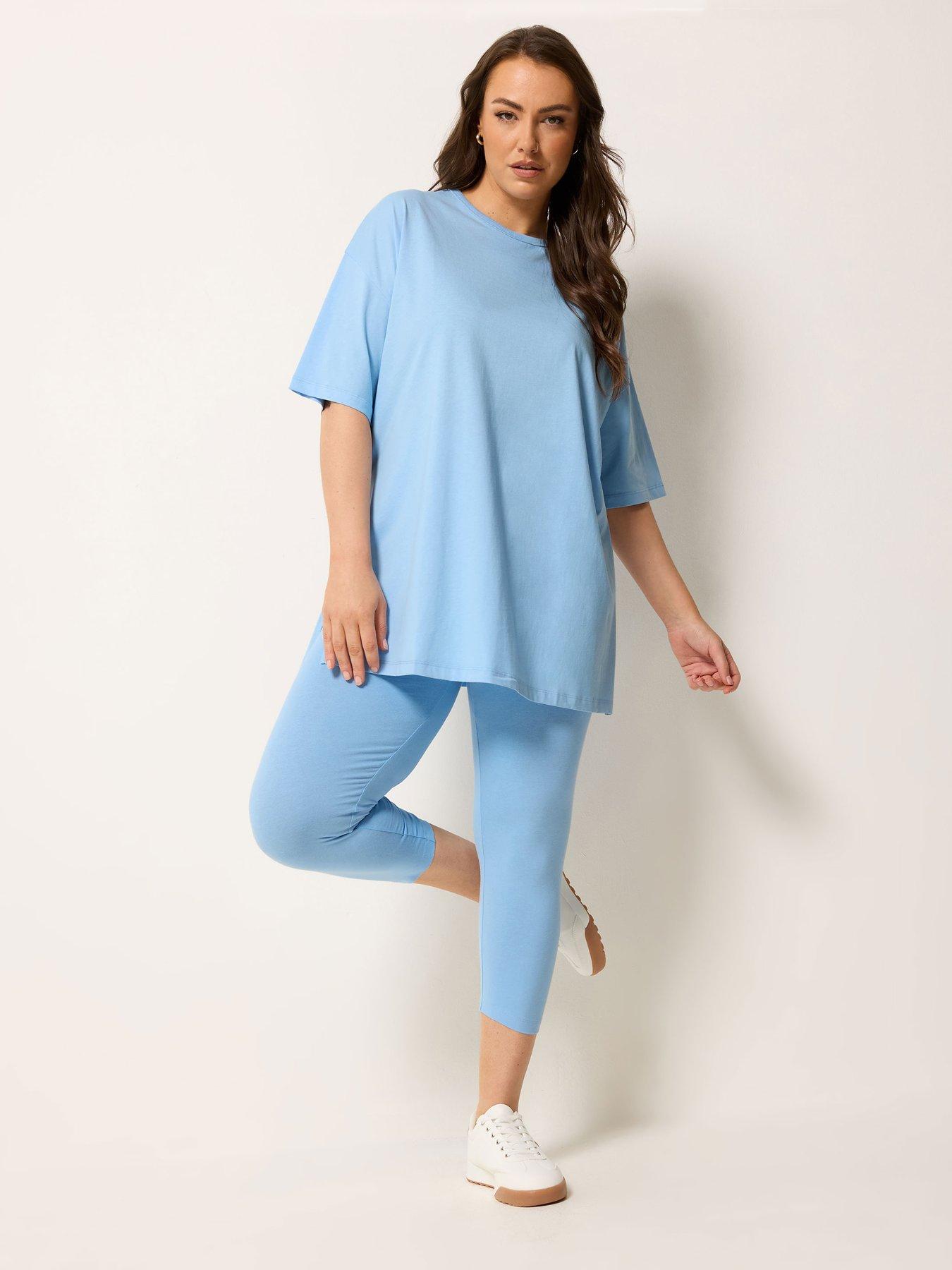 yours-curve-relaxed-longline-side-split-t-shirt-blueback