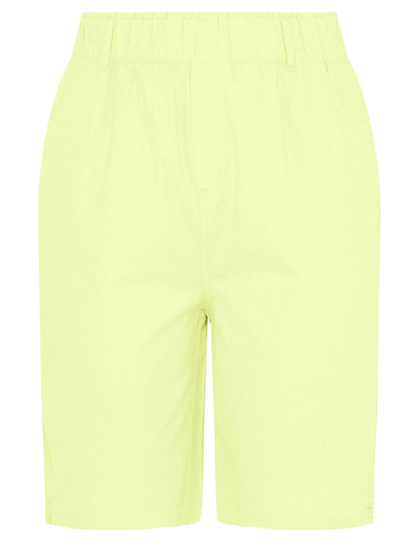 Image 5 of 5 of Yours Curve Cool Cotton Shorts - Yellow