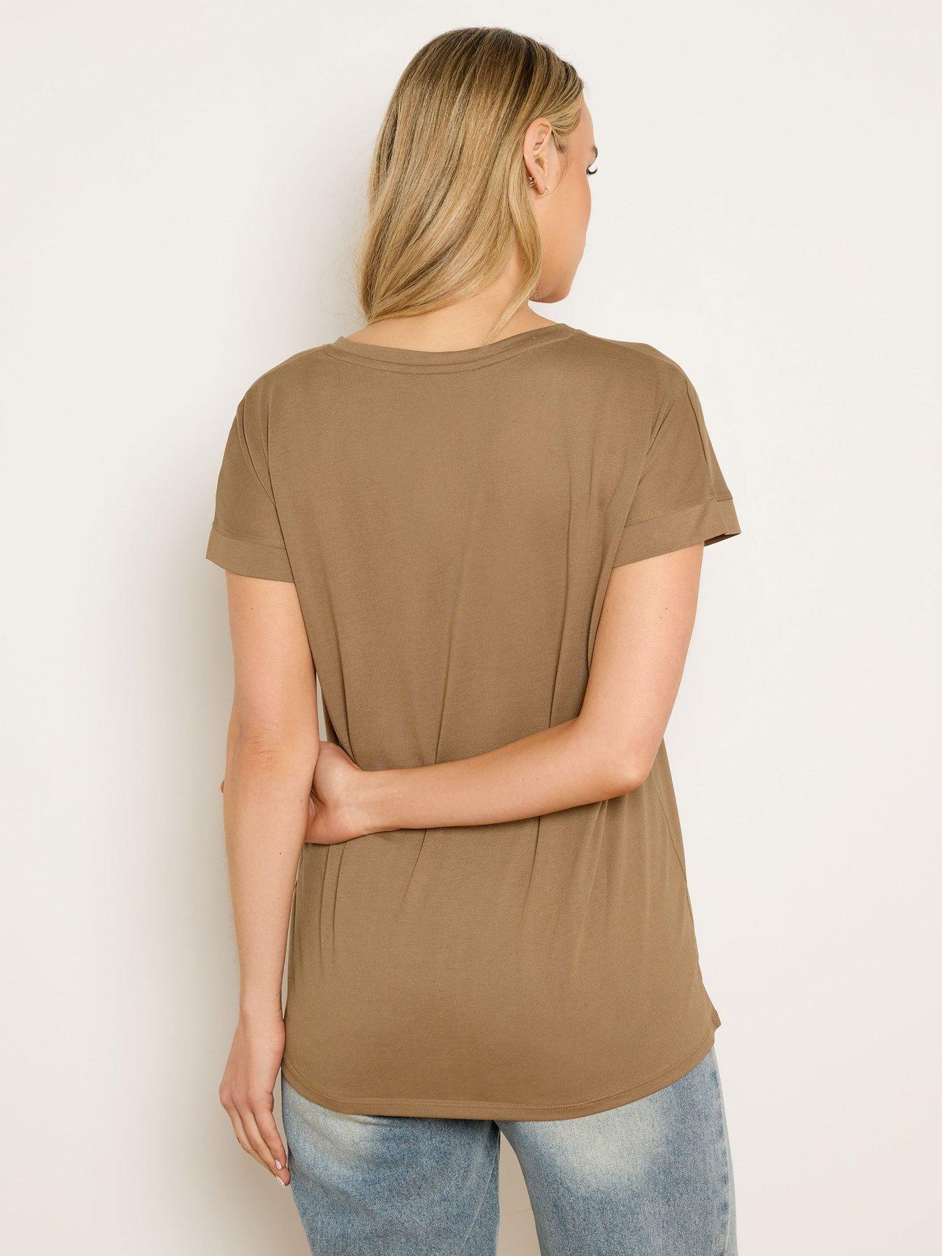 Image 2 of 6 of Long Tall Sally 2 Pack Basic V-Neck Modal T-Shirt - Cream