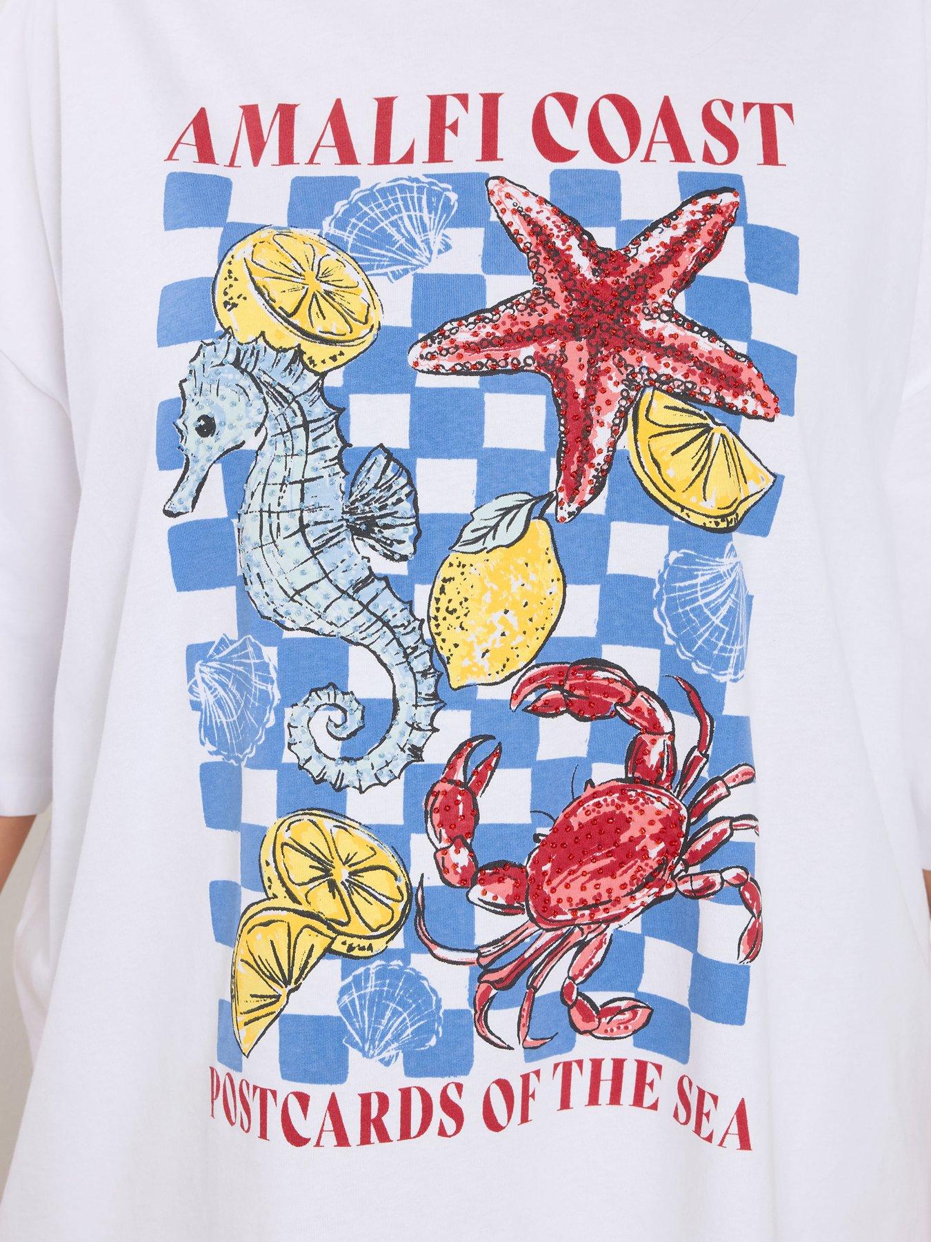 yours-curve-placement-print-boxy-t-shirt-whiteoutfit