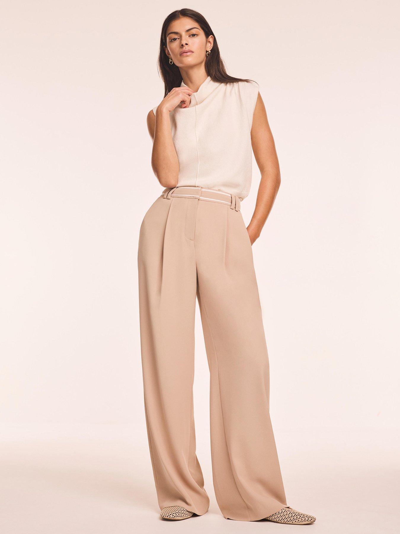 Mint Velvet Neutral Waist Detail Trouser