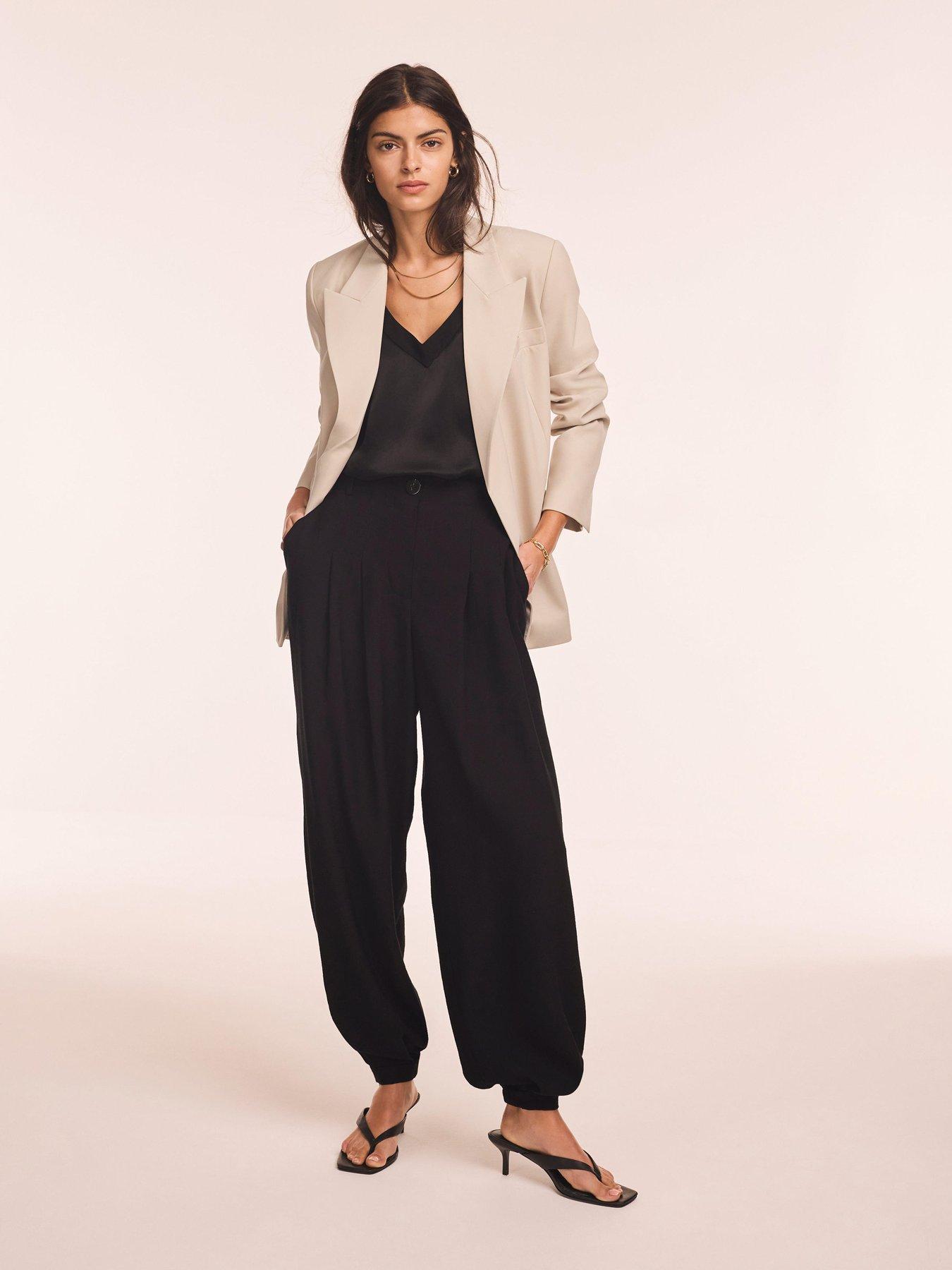 Image 2 of 6 of Mint Velvet Black Cuffed Balloon Jogger