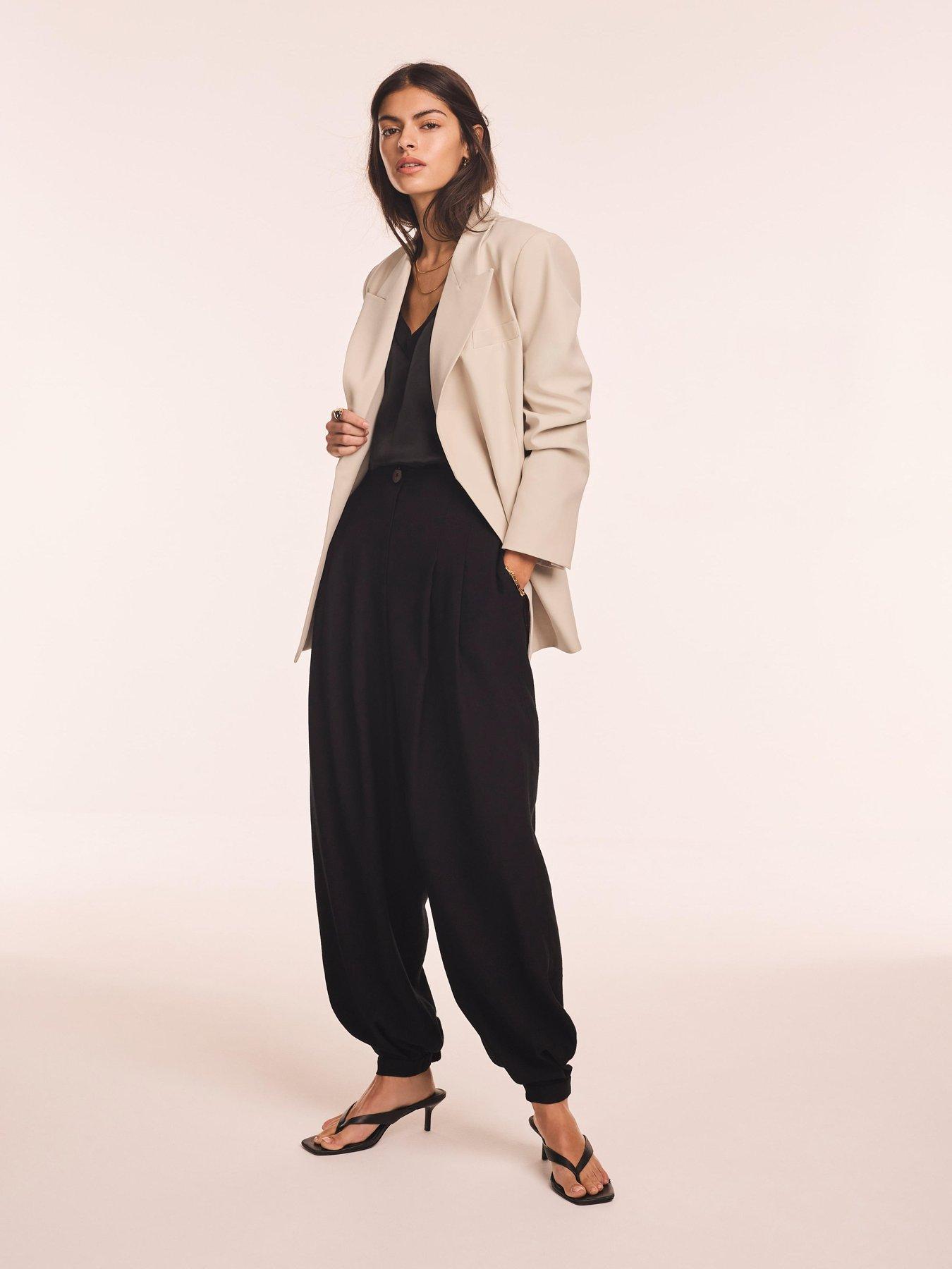 Image 3 of 6 of Mint Velvet Black Cuffed Balloon Jogger