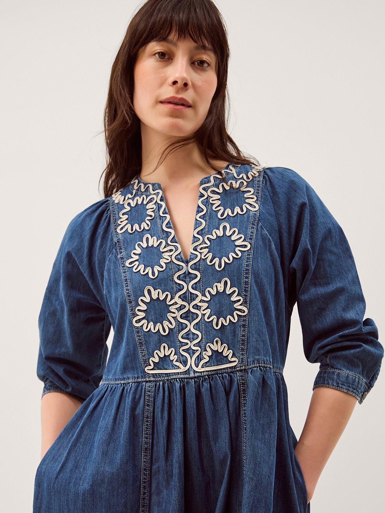 Image 3 of 5 of Monsoon Betty Cornelli Dress - Blue