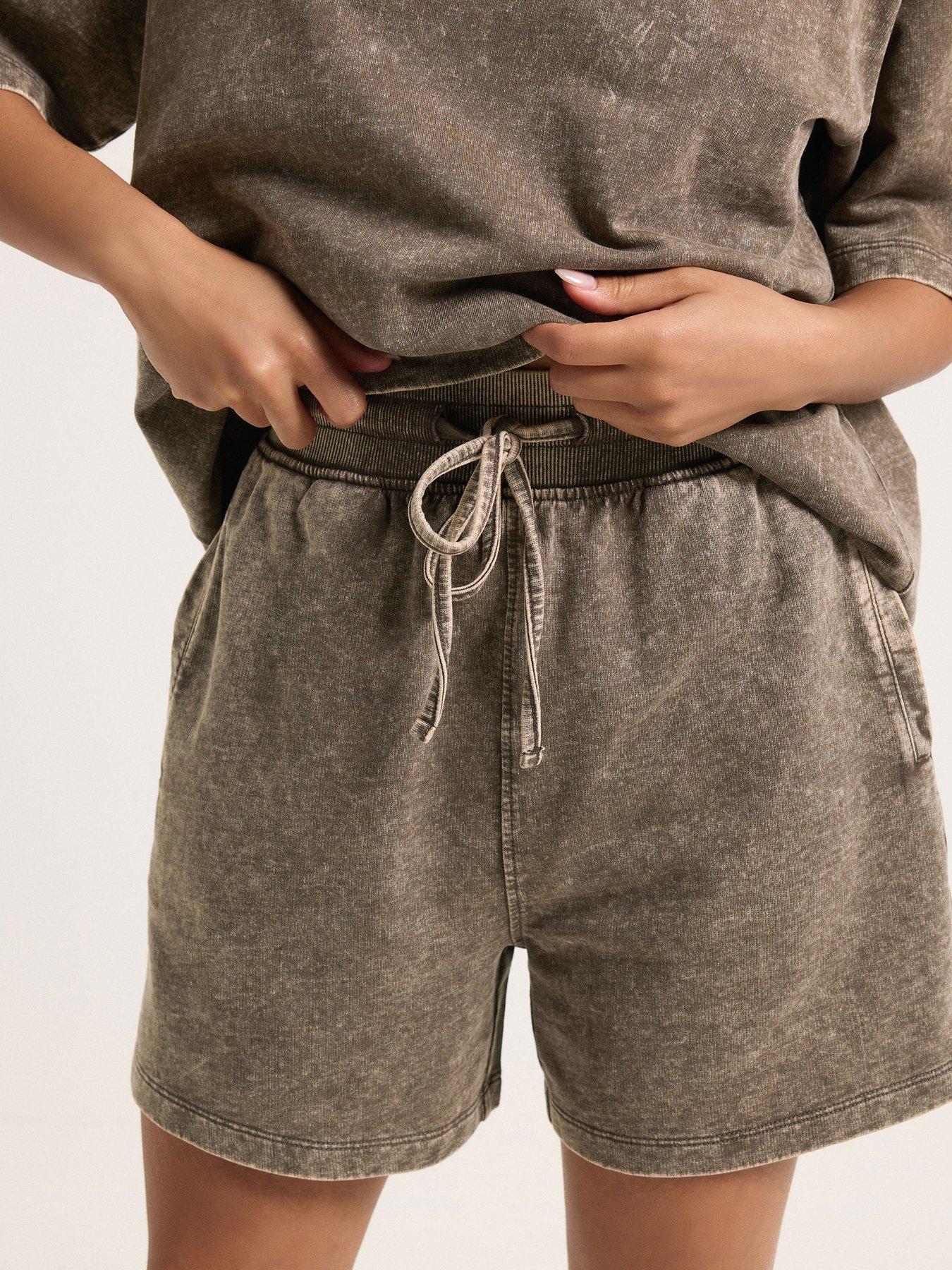 Image 4 of 4 of PixieGirl Petite Acid Wash Sweat Short Set