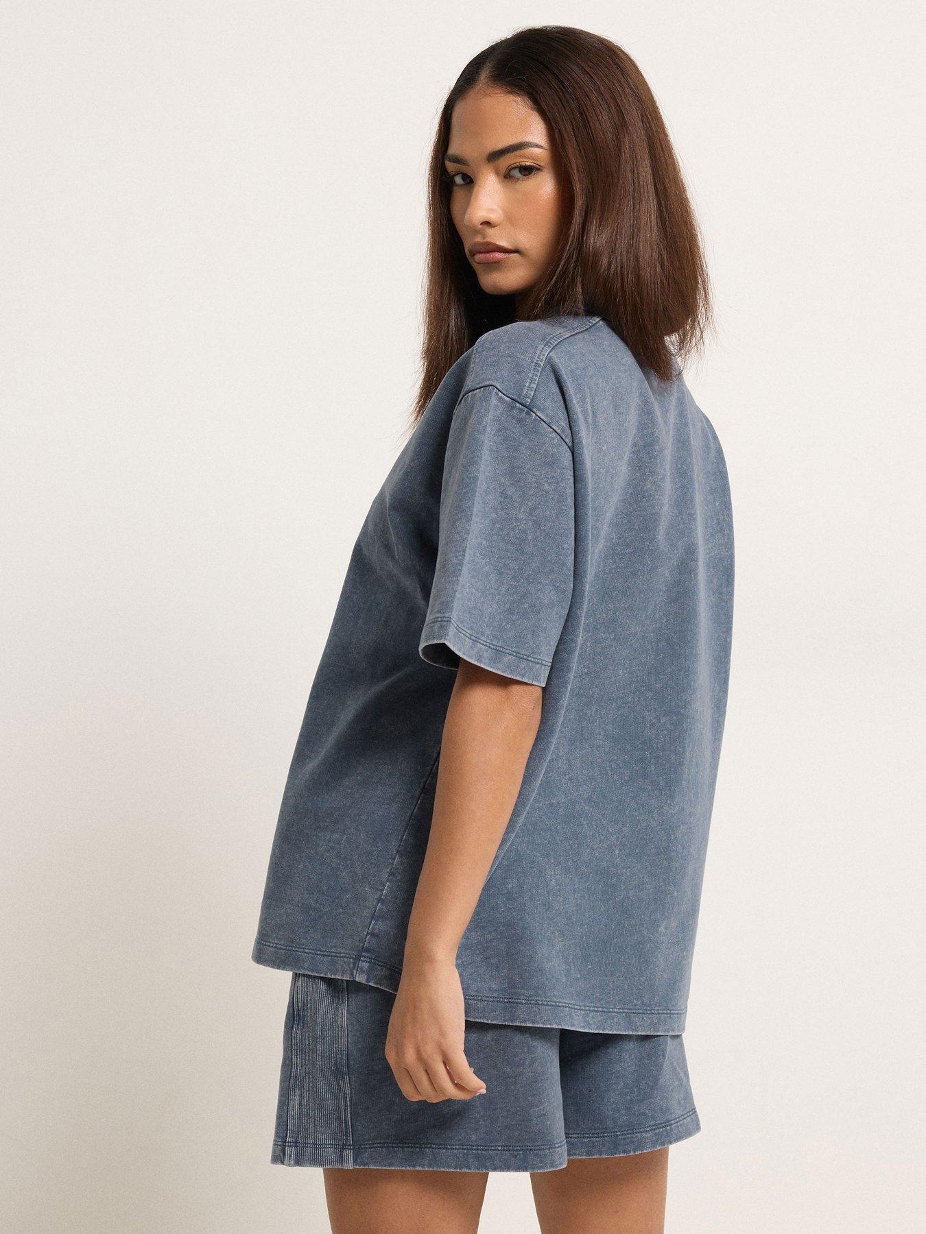 Image 2 of 4 of PixieGirl Petite Acid Wash Short Set