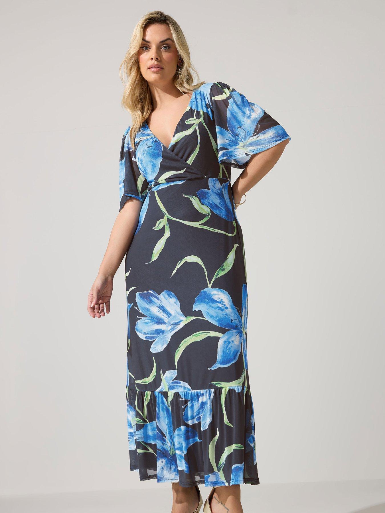 yours-curve-floral-wrap-ruffle-hem-dress-blueback
