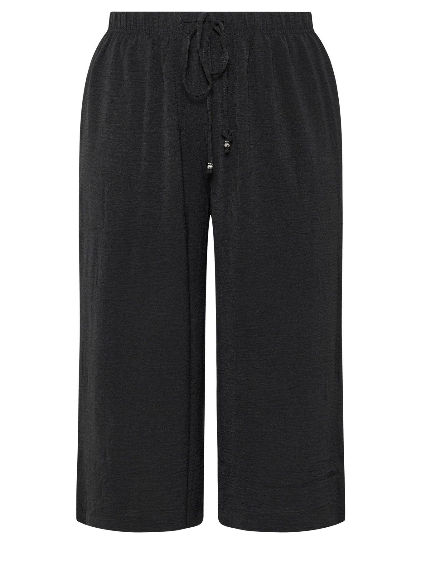 yours-curve-washed-twill-culotte-blackdetail