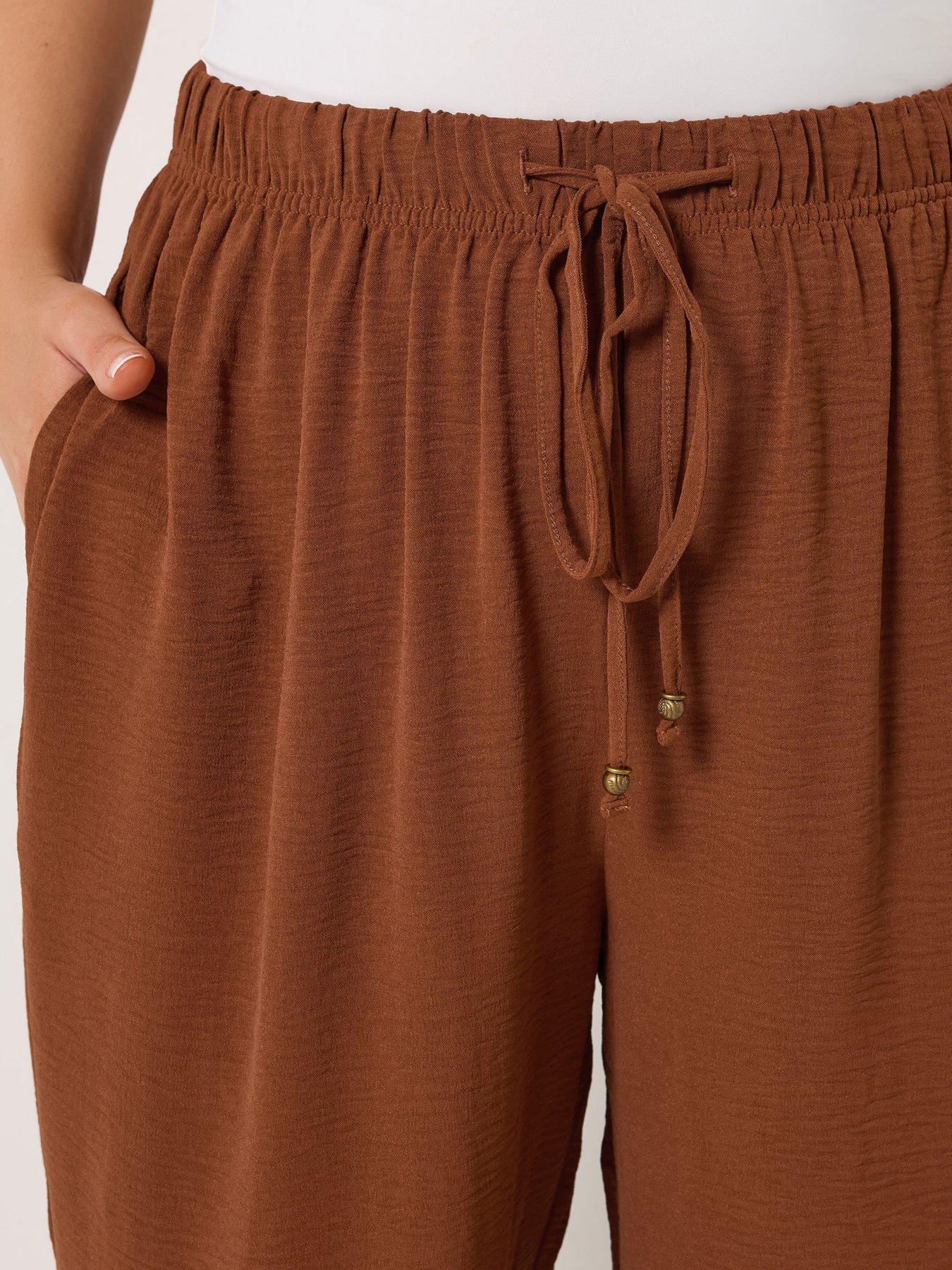 Image 3 of 4 of Yours Curve Washed Twill Culotte - Red