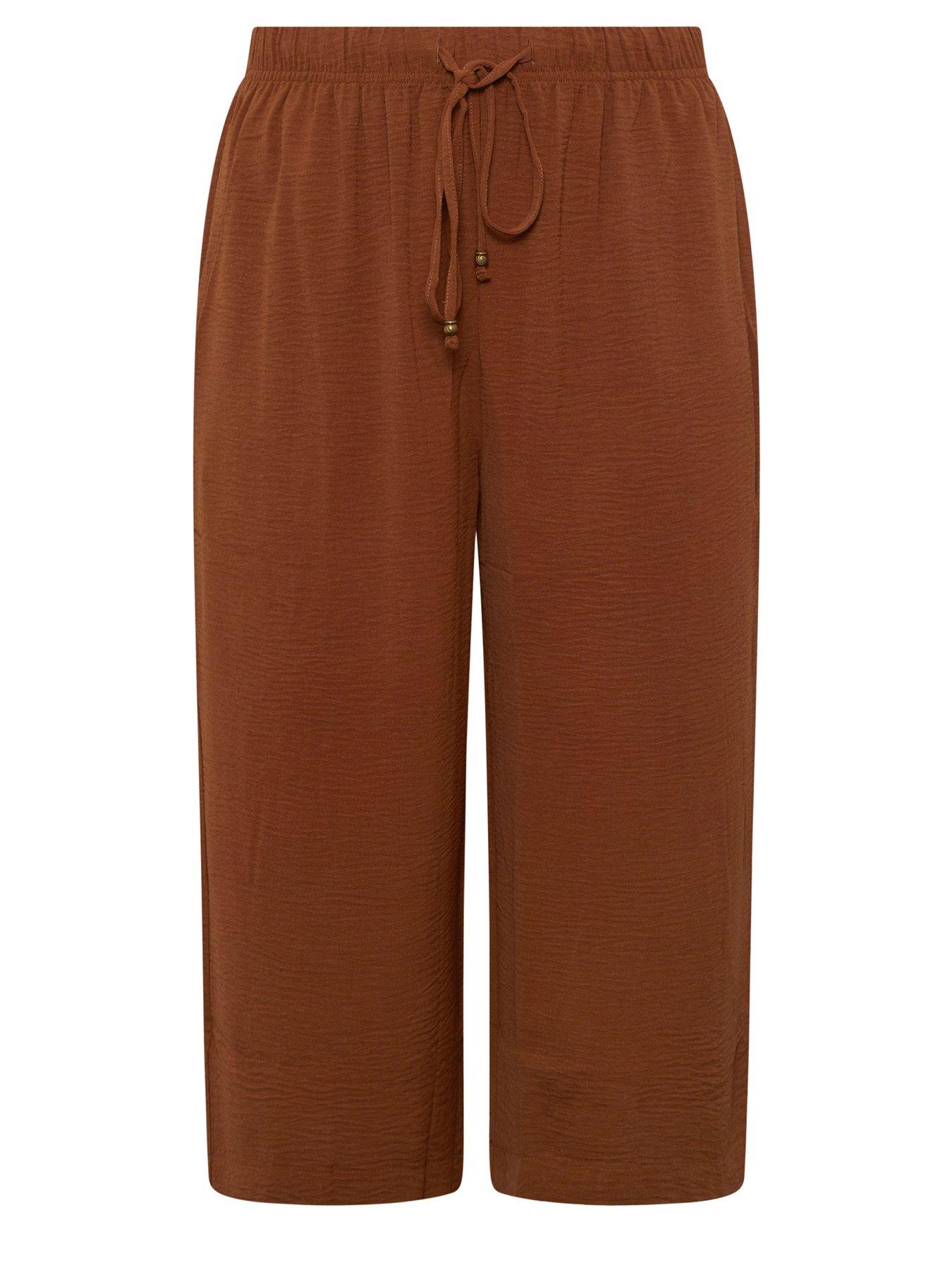 Image 4 of 4 of Yours Curve Washed Twill Culotte - Red