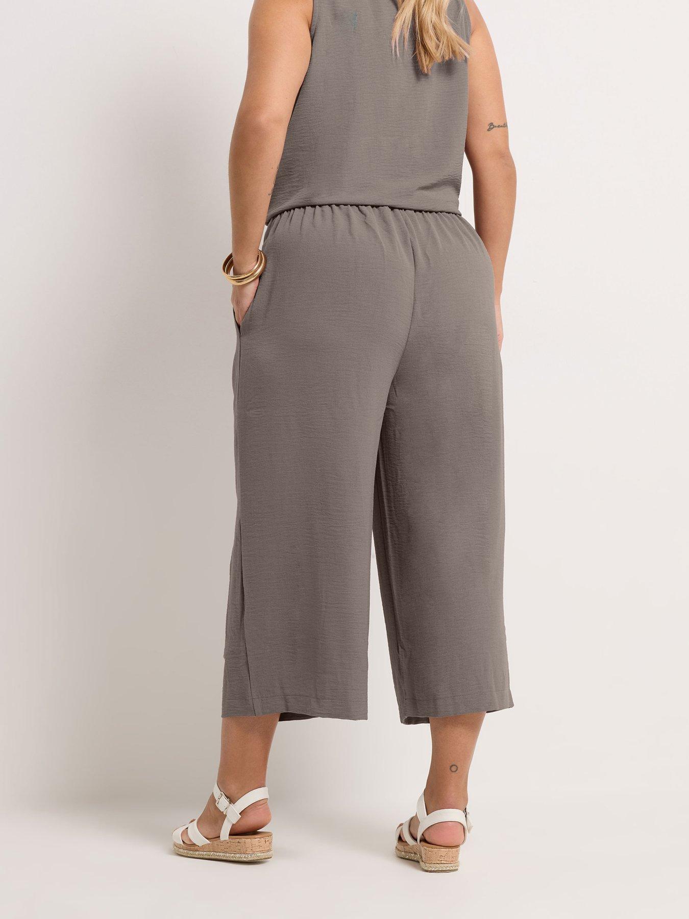 Image 2 of 4 of Yours Curve Washed Twill Culotte - Purple