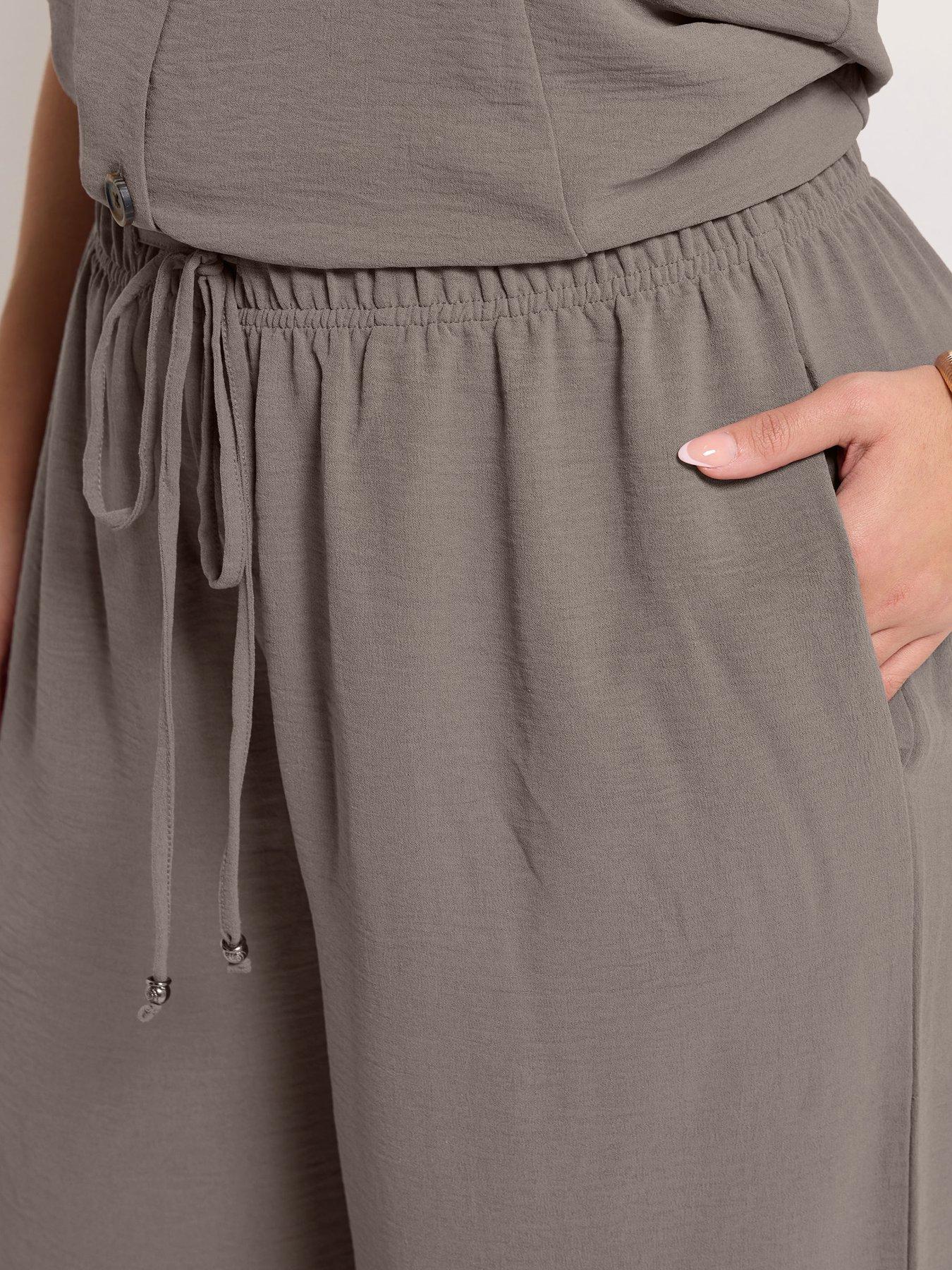 Image 4 of 4 of Yours Curve Washed Twill Culotte - Purple