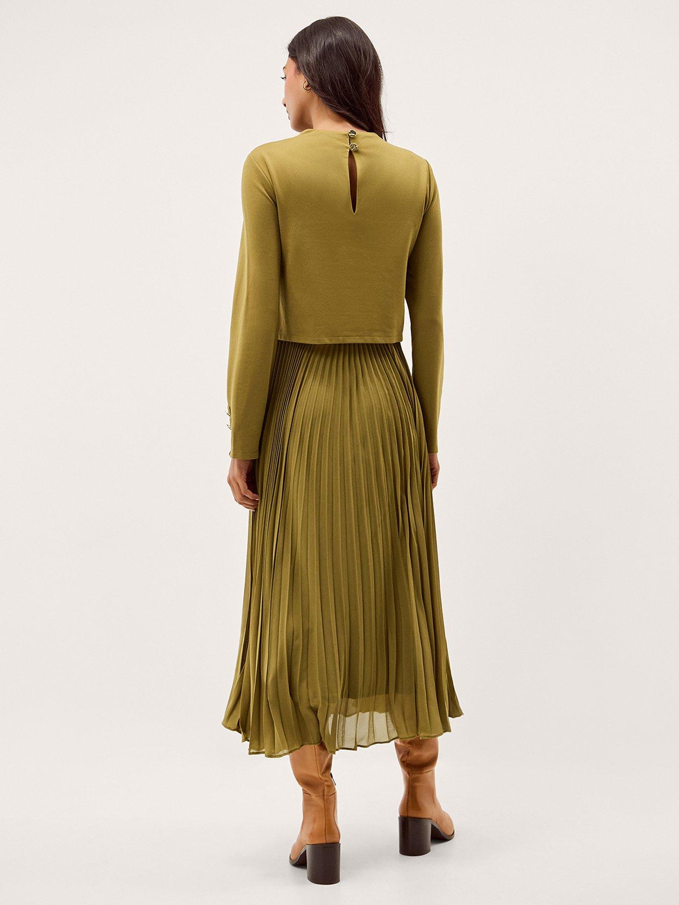 monsoon-penny-pleat-dress-greenstillFront
