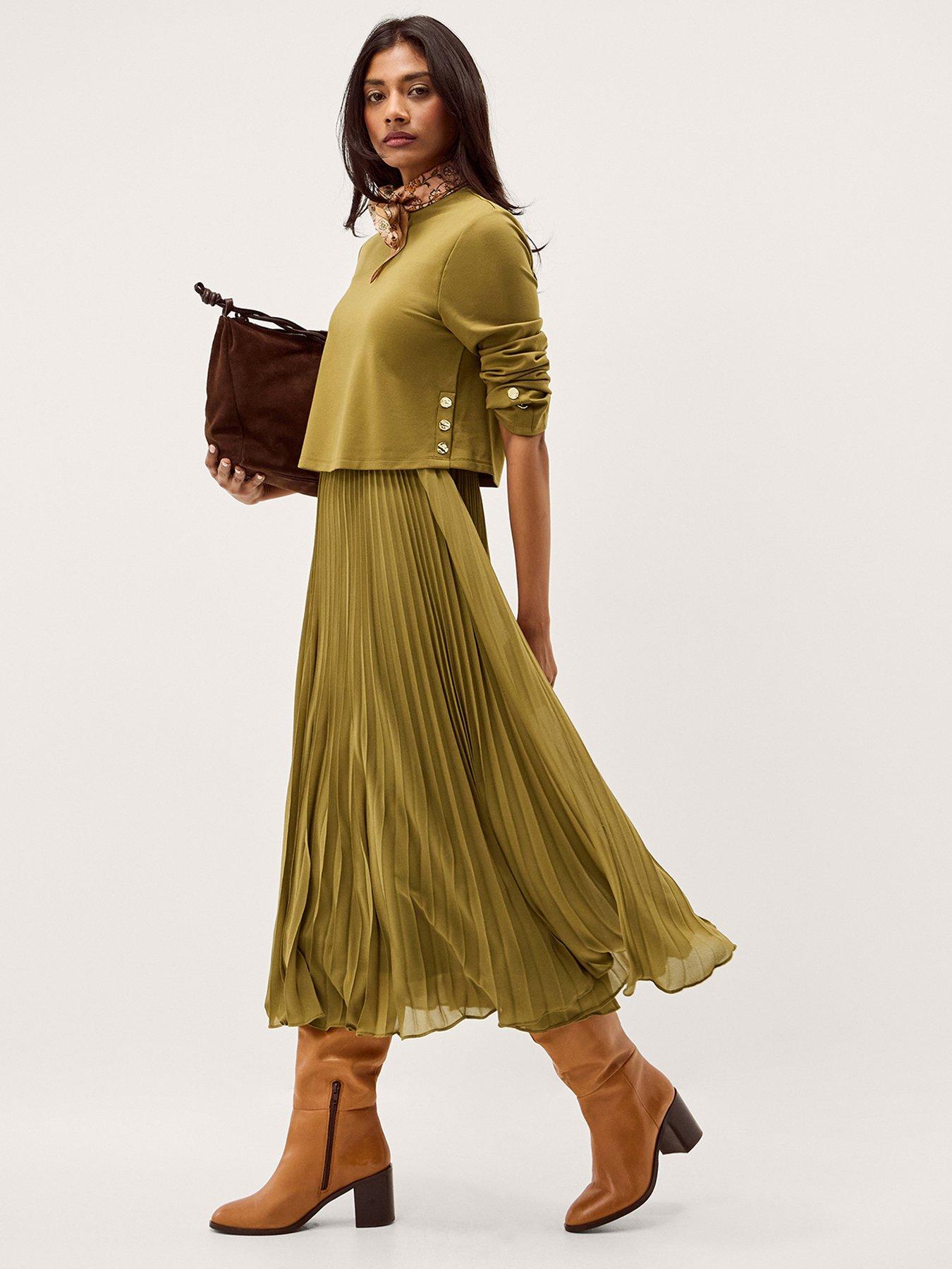 monsoon-penny-pleat-dress-greenback