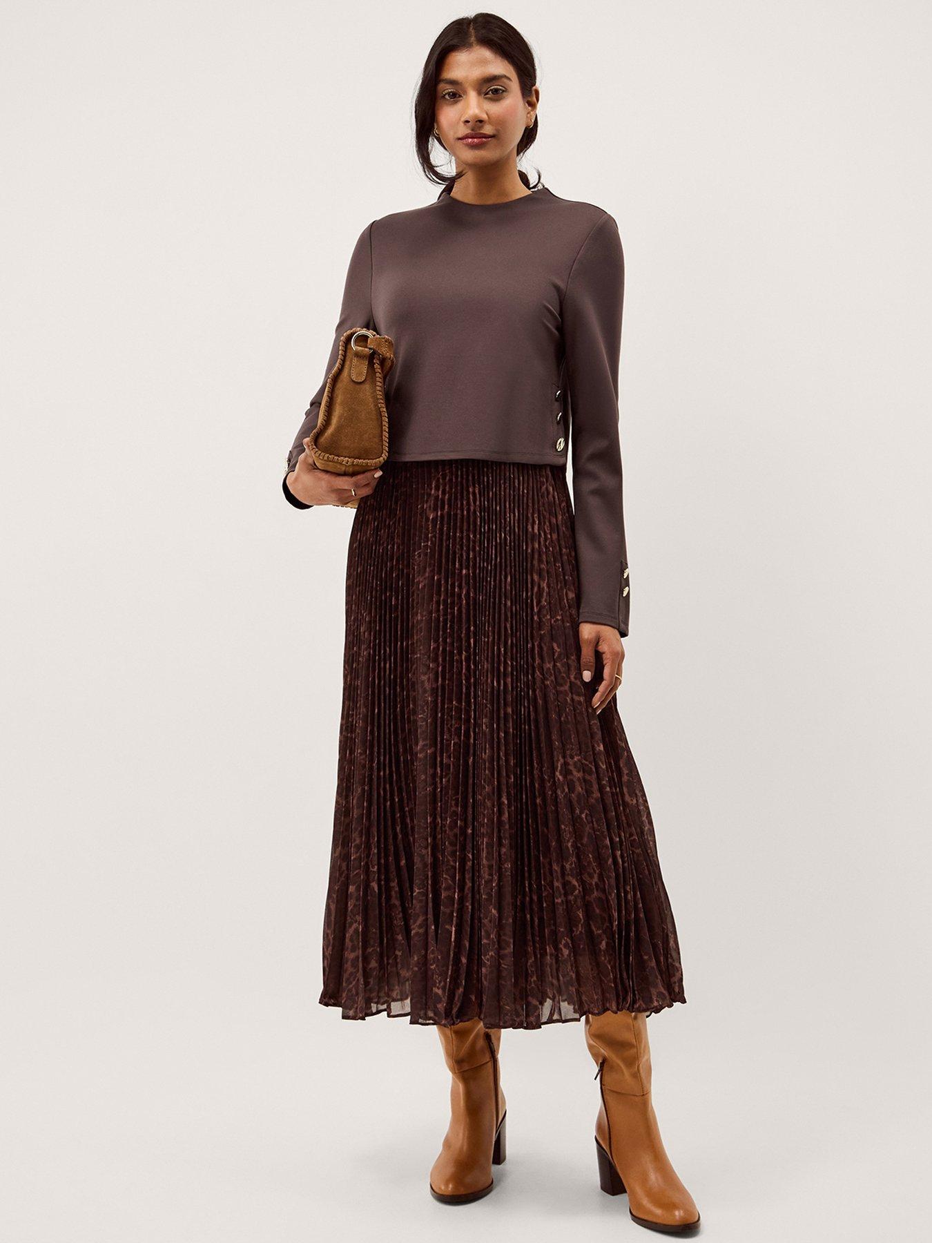 monsoon-archi-pleat-dress-brownback