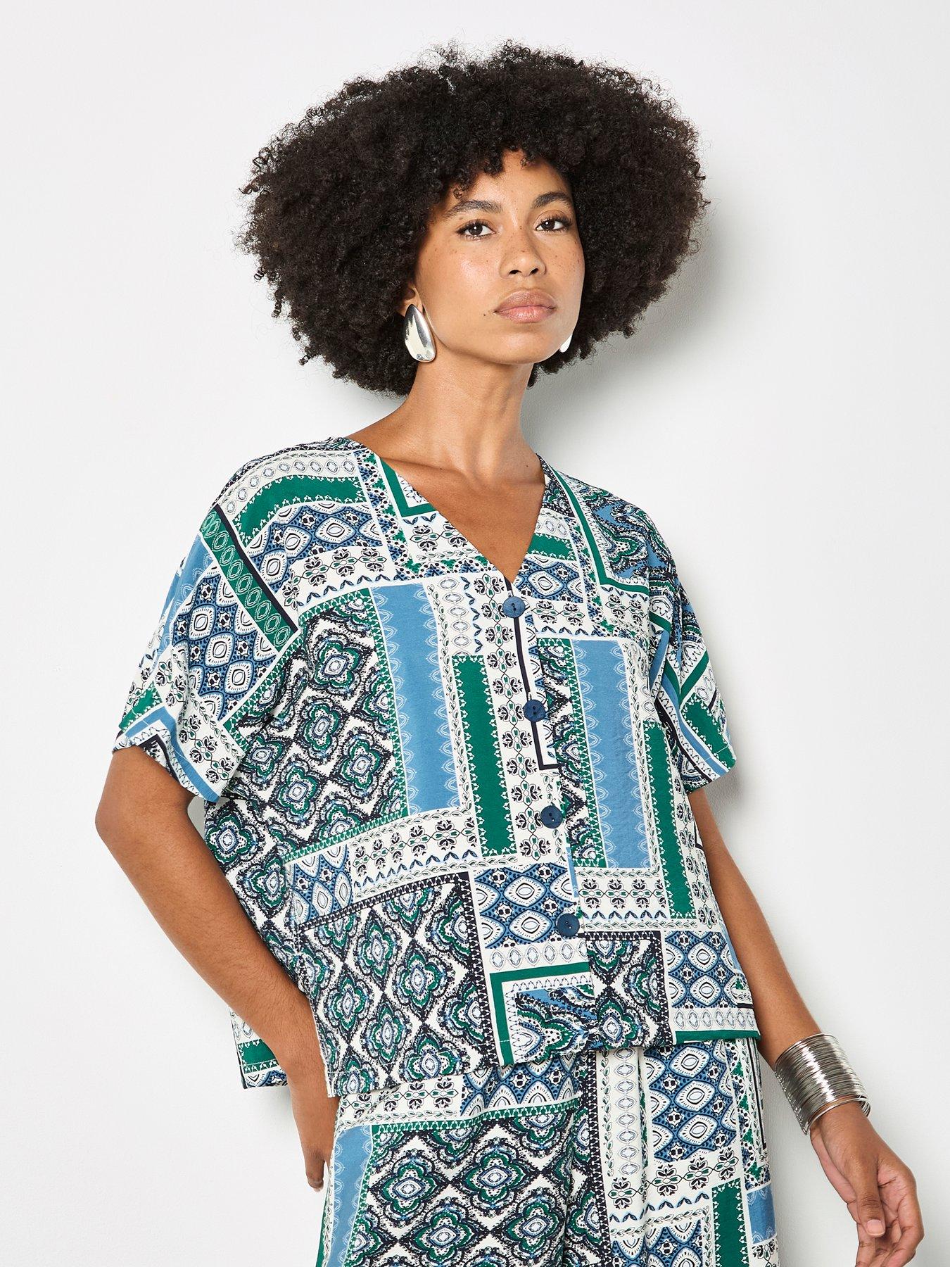 apricot-apricot-scarf-print-button-front-topfront