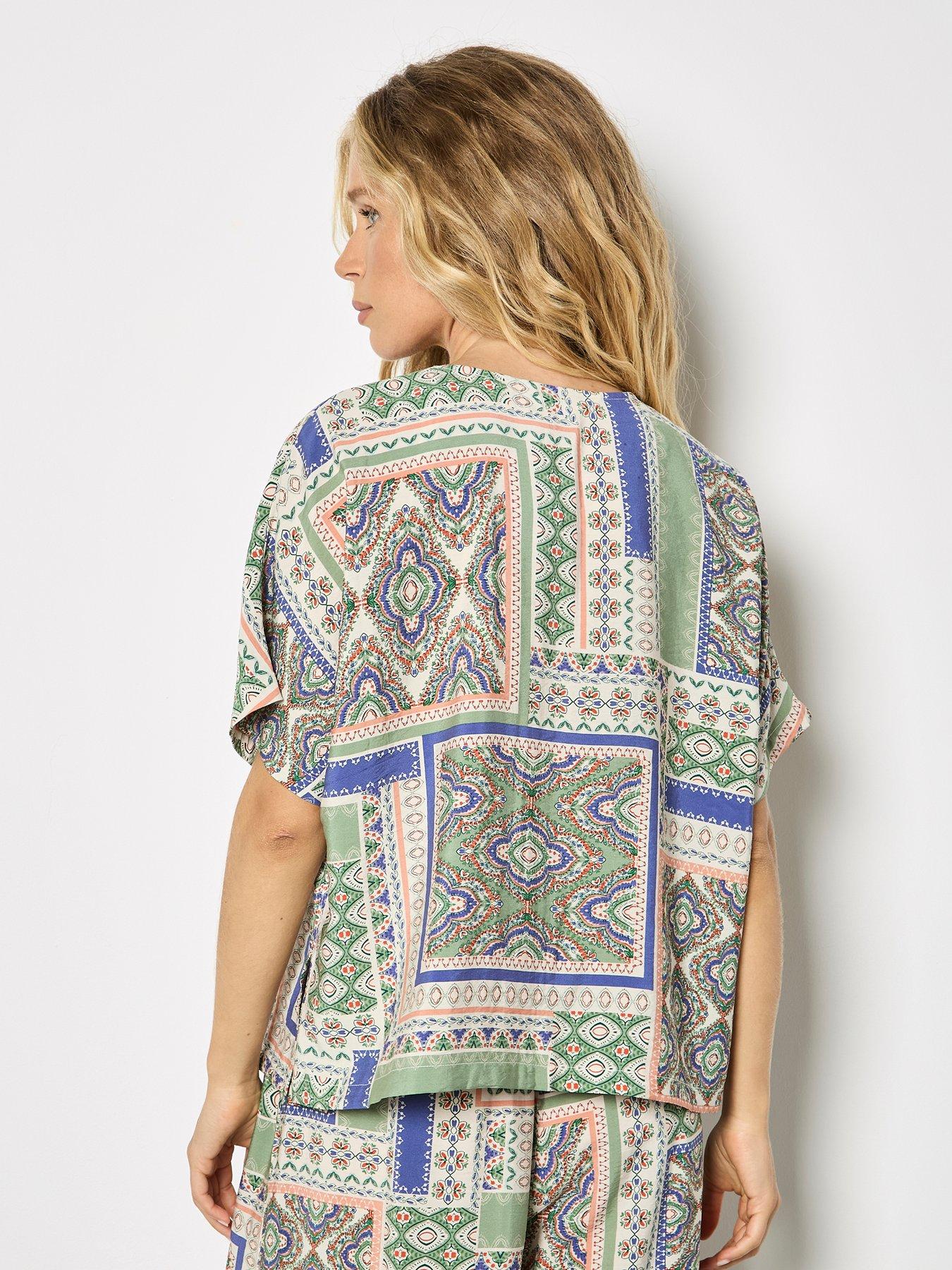 apricot-apricot-scarf-print-button-front-topstillFront