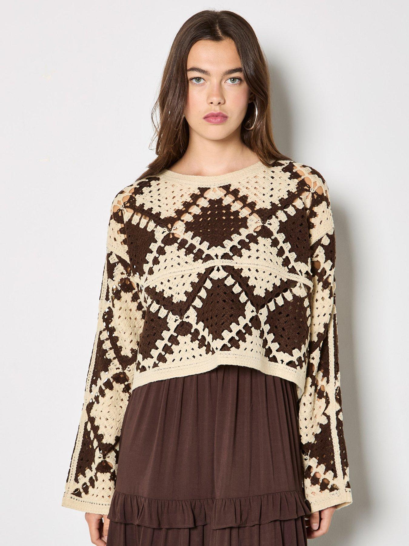 Apricot Apricot Crochet Oversize Diamonds Jumper