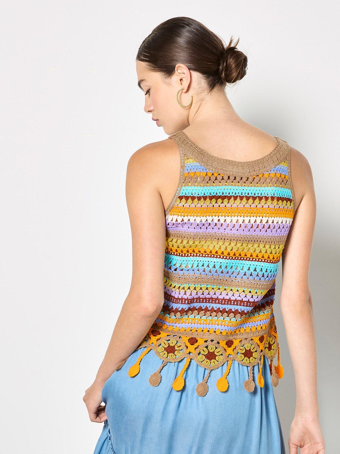 apricot-apricot-multi-stripe-tassle-crochet-topstillFront