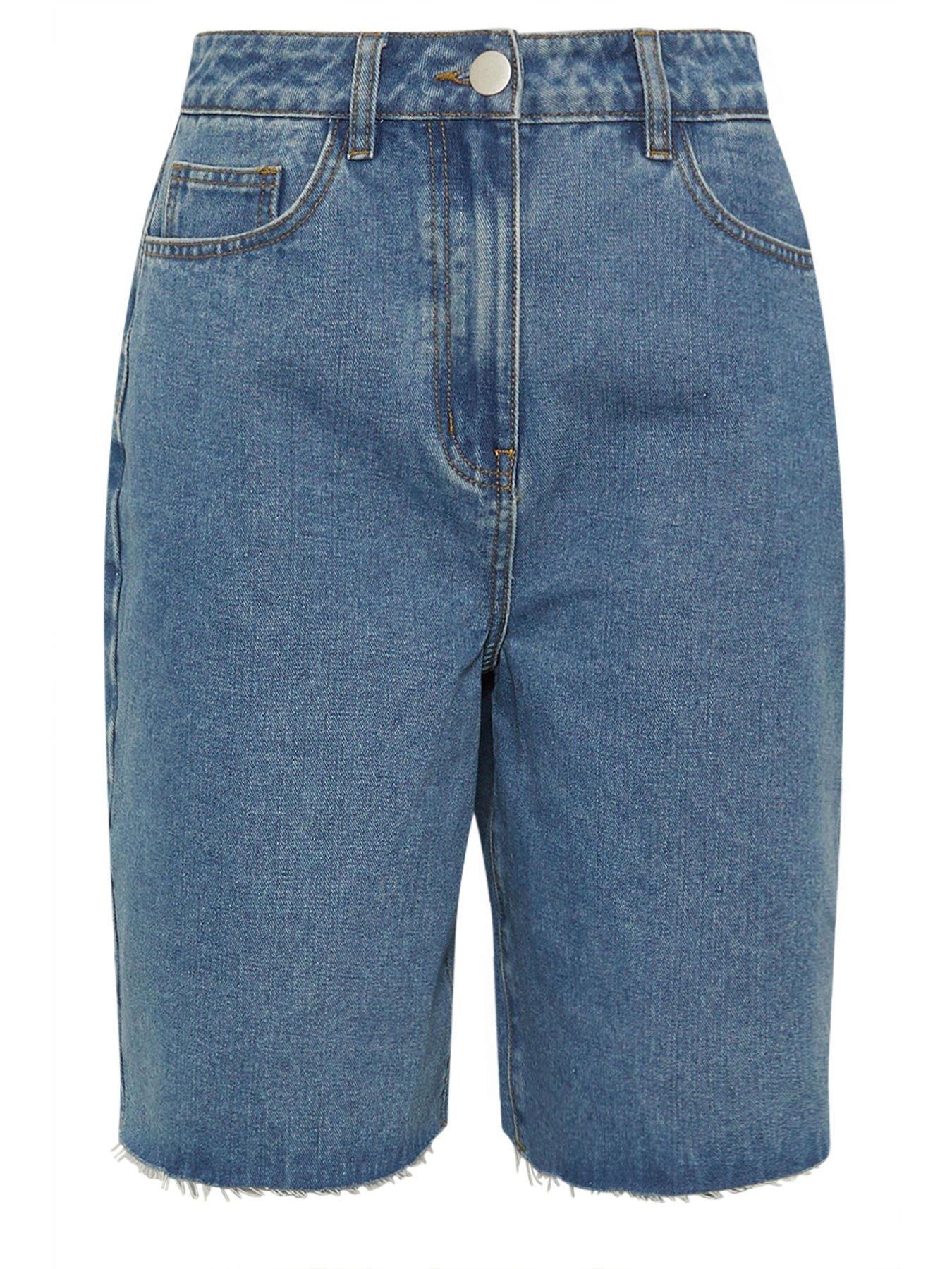 Image 4 of 4 of Long Tall Sally Pull On Denim Bermuda Short - Blue