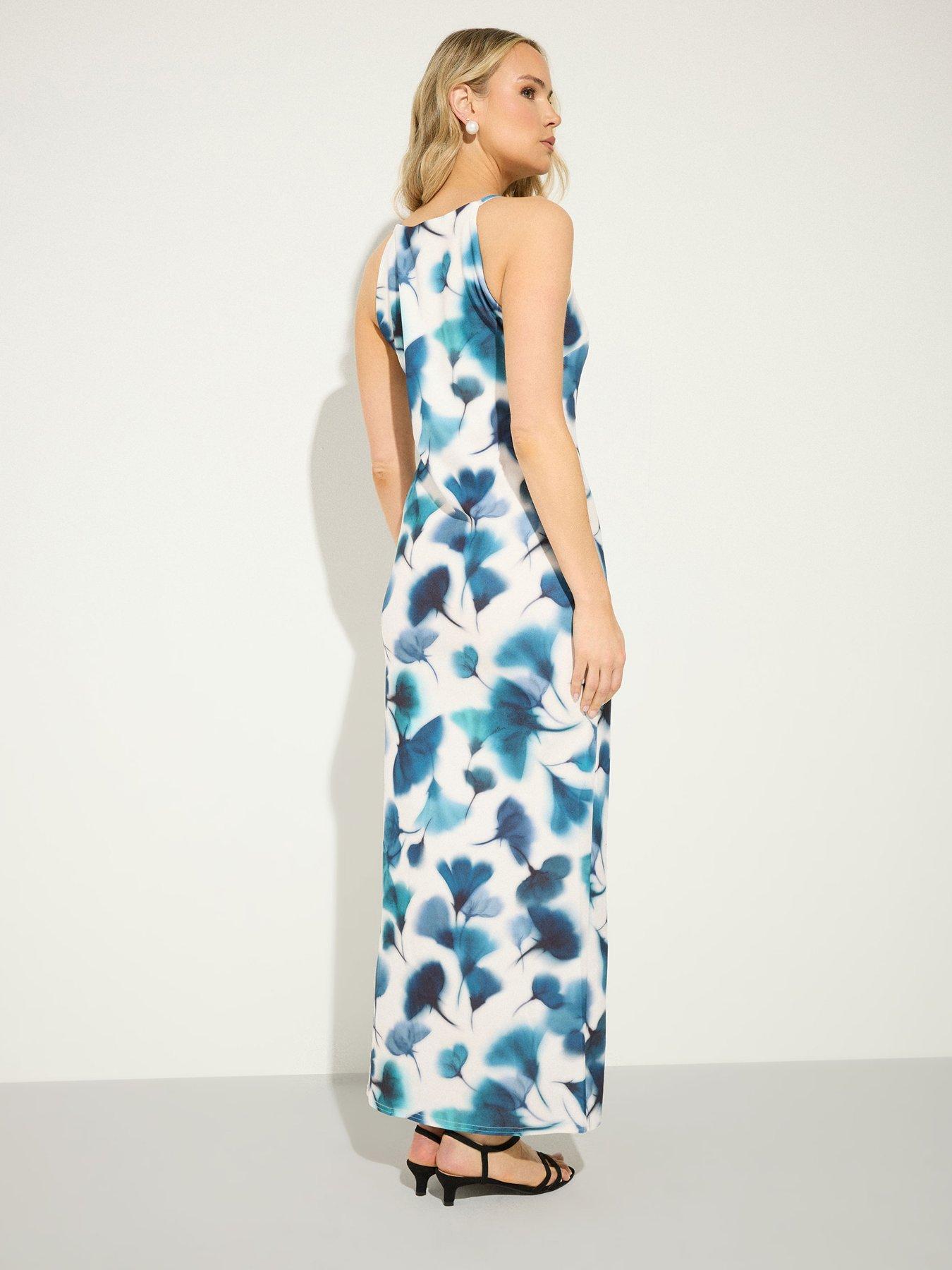 Image 2 of 4 of Long Tall Sally Floral Column Dress - Blue
