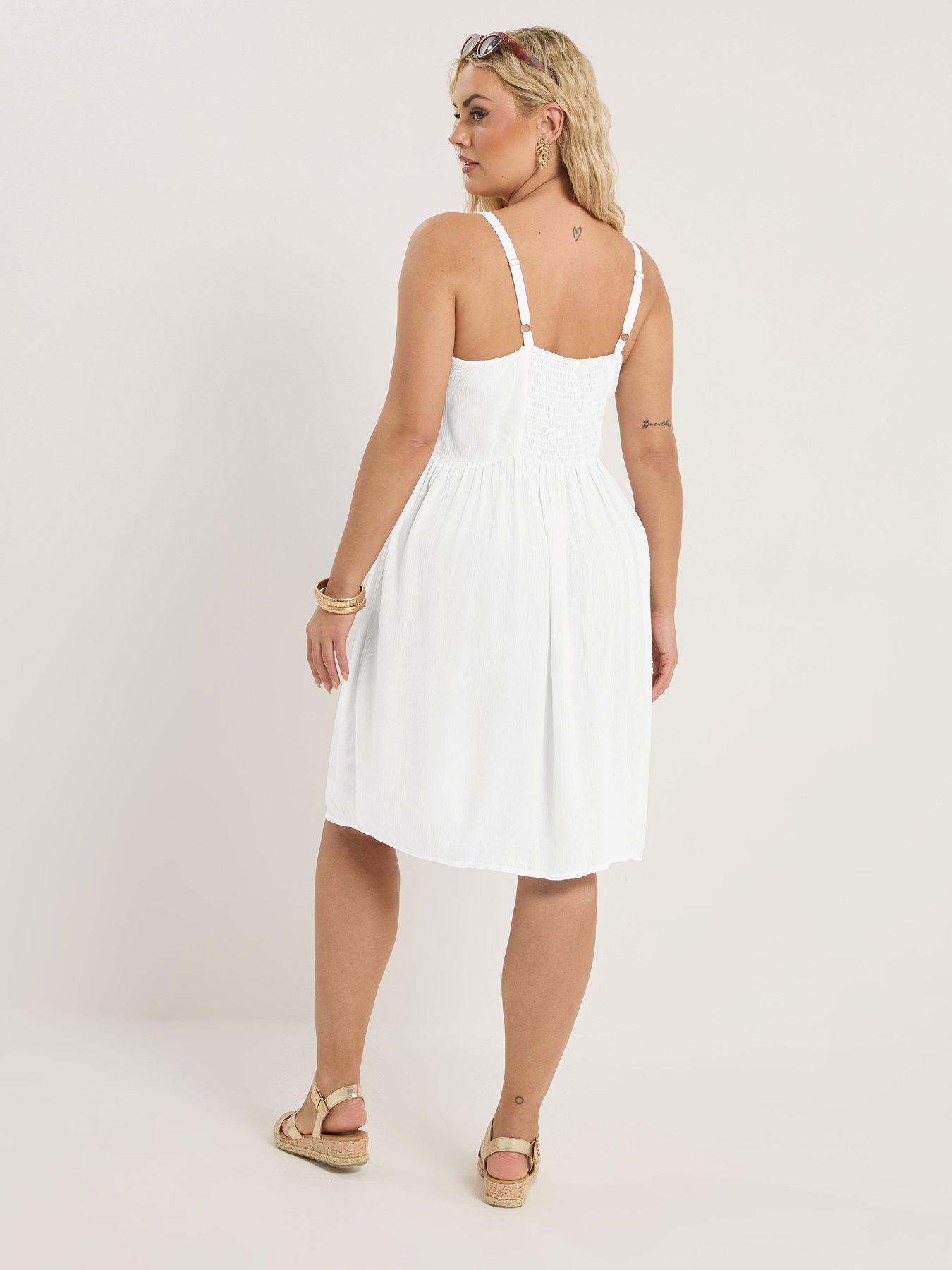 Image 2 of 5 of Yours Curve Crochet Bust Crinkle Dress