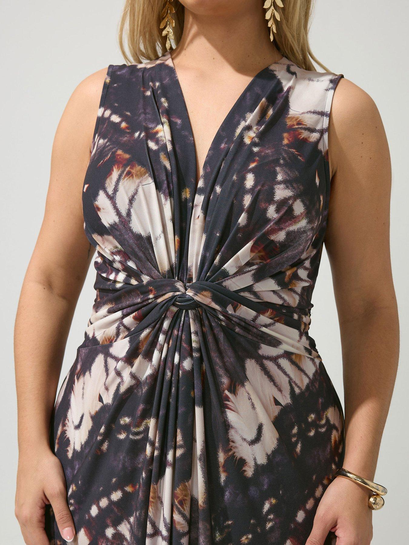 Image 4 of 5 of Yours Curve Abstract Ity Knot Dress