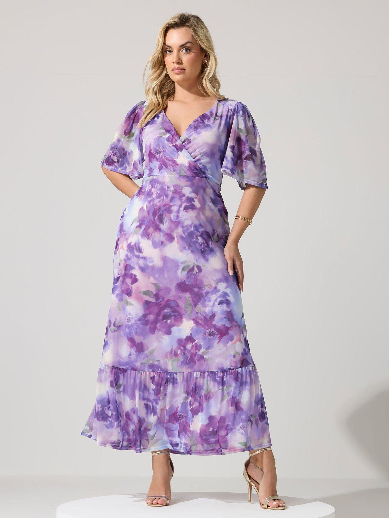 womens purple wrap dresses | Very IE