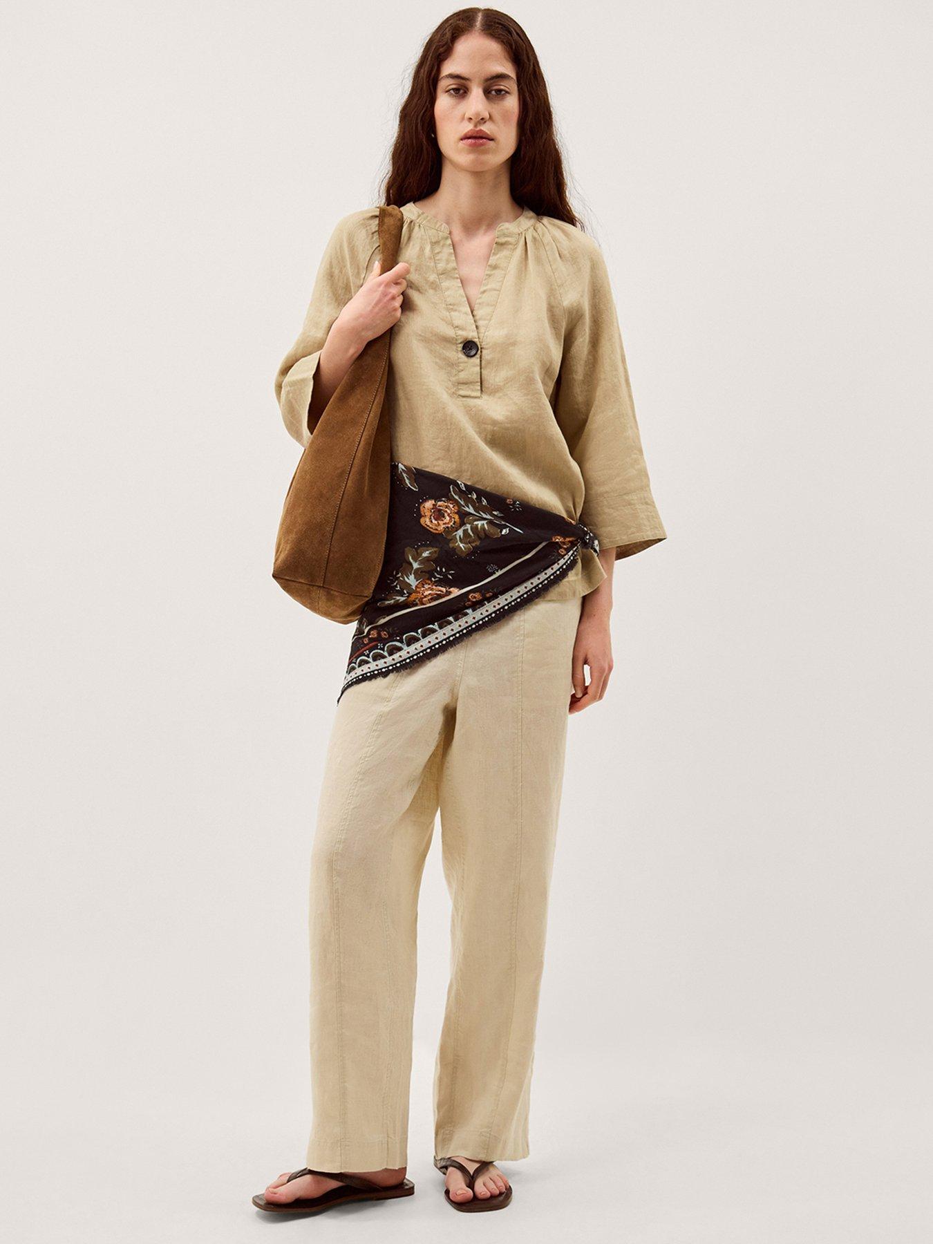 Image 3 of 4 of Monsoon Gianna Linen Top - Green