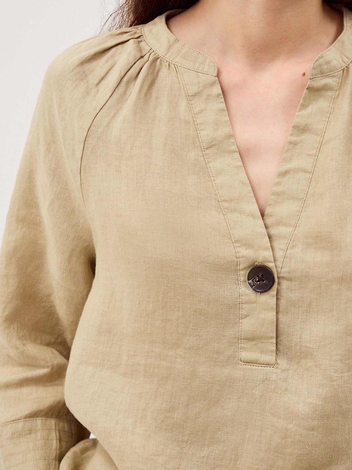 Image 4 of 4 of Monsoon Gianna Linen Top - Green