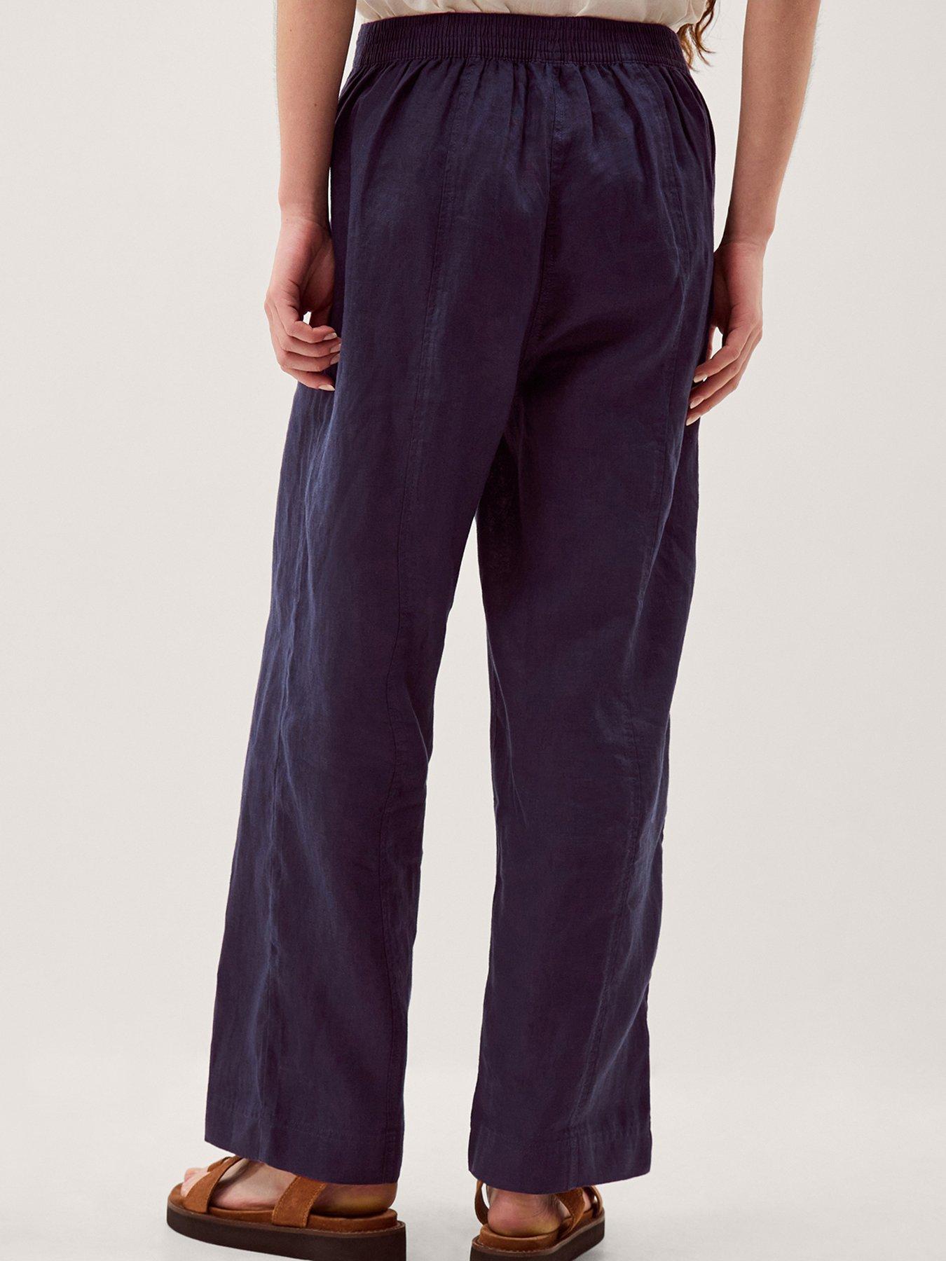 Image 2 of 4 of Monsoon Lucy Linen Trouser Reg - Blue