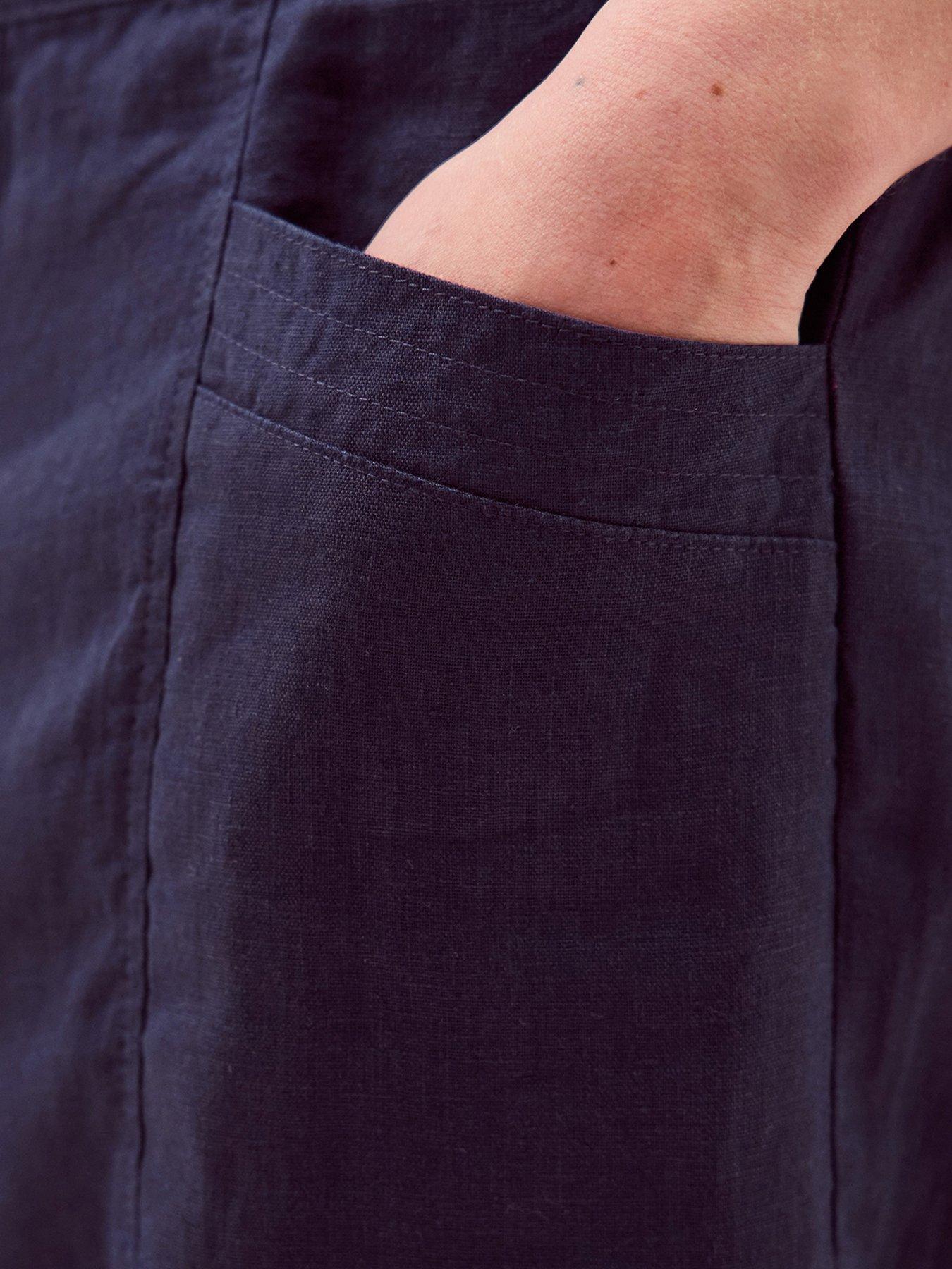 Image 4 of 4 of Monsoon Lucy Linen Trouser Reg - Blue