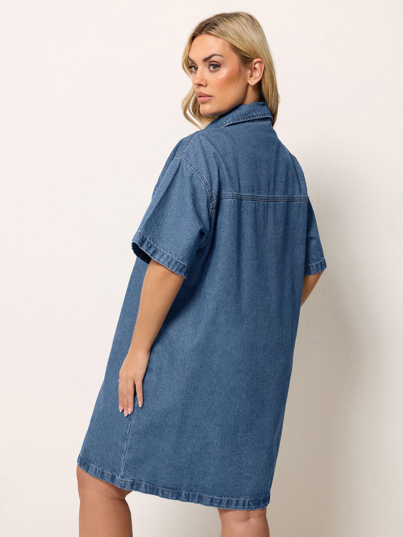 yours-curve-denim-shirt-dress-bluestillFront